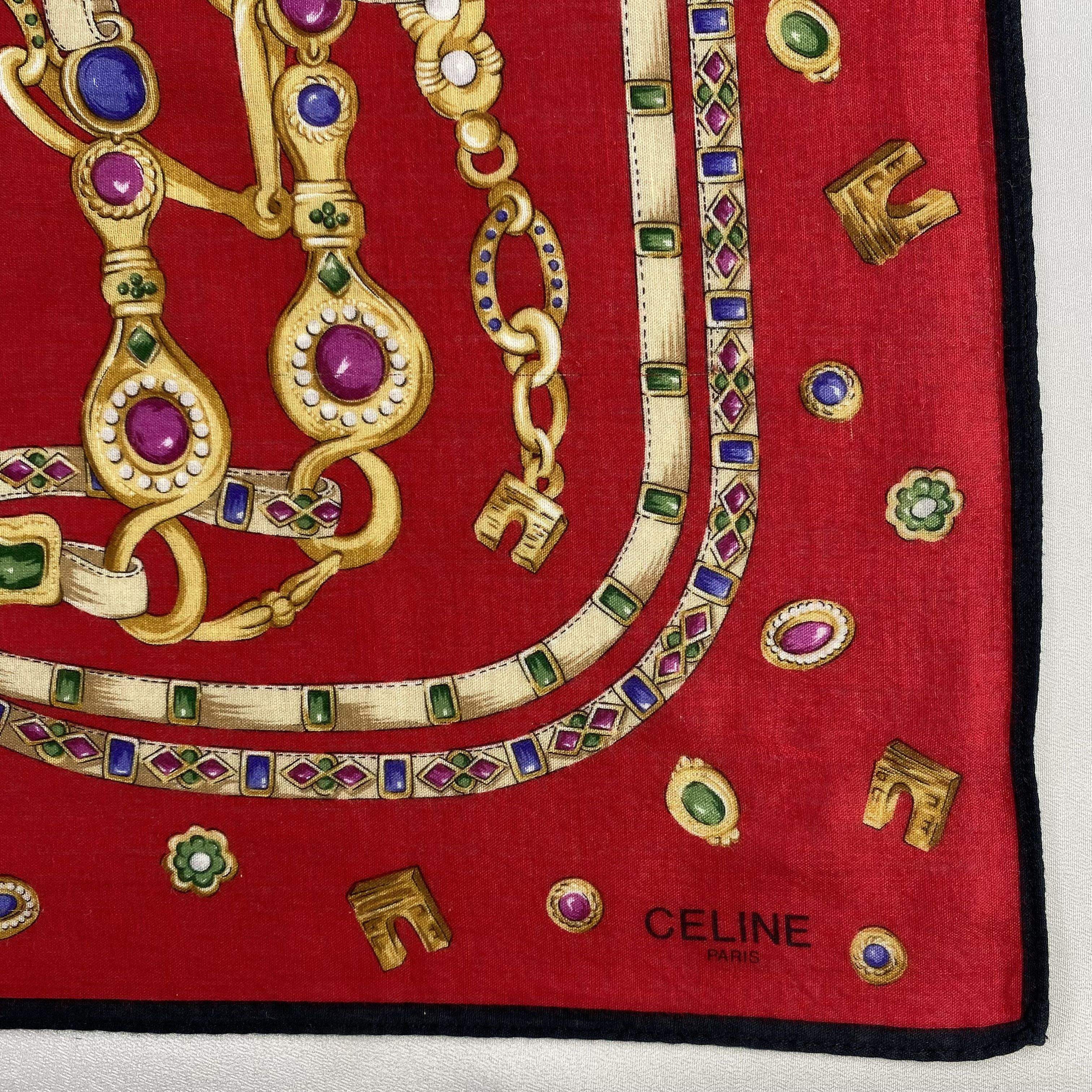 Celine × Vintage Celine Handkerchief / Neckerchief / Bandana-1394 Size ONE SIZE - 3 Thumbnail