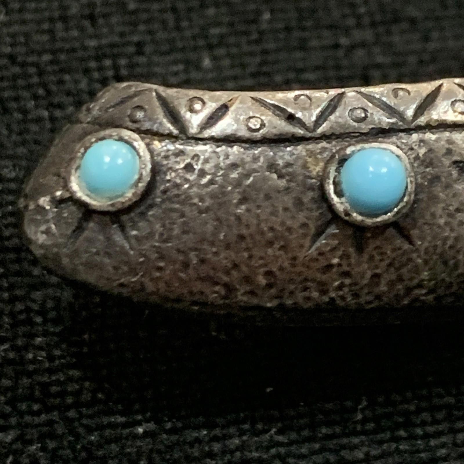 Other Rare Early Navajo BIG Hand Carved Silver Brooch Canoe 2.5" Size ONE SIZE - 5 Thumbnail