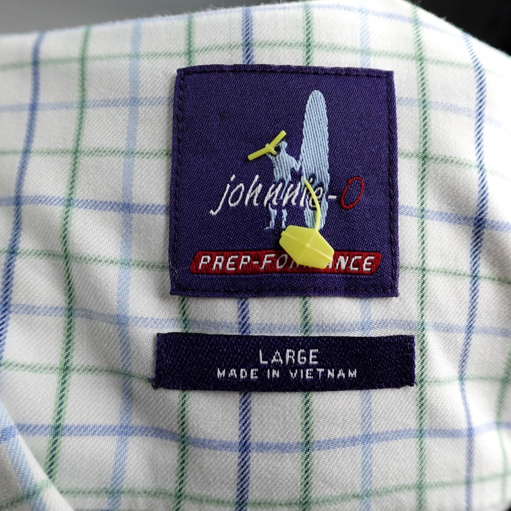 johnnie-O Johnnie-O Shirt Mens Large White Blue Green Plaid Prep-Formance Button Up Flex Size US L / EU 52-54 / 3 - 6 Thumbnail