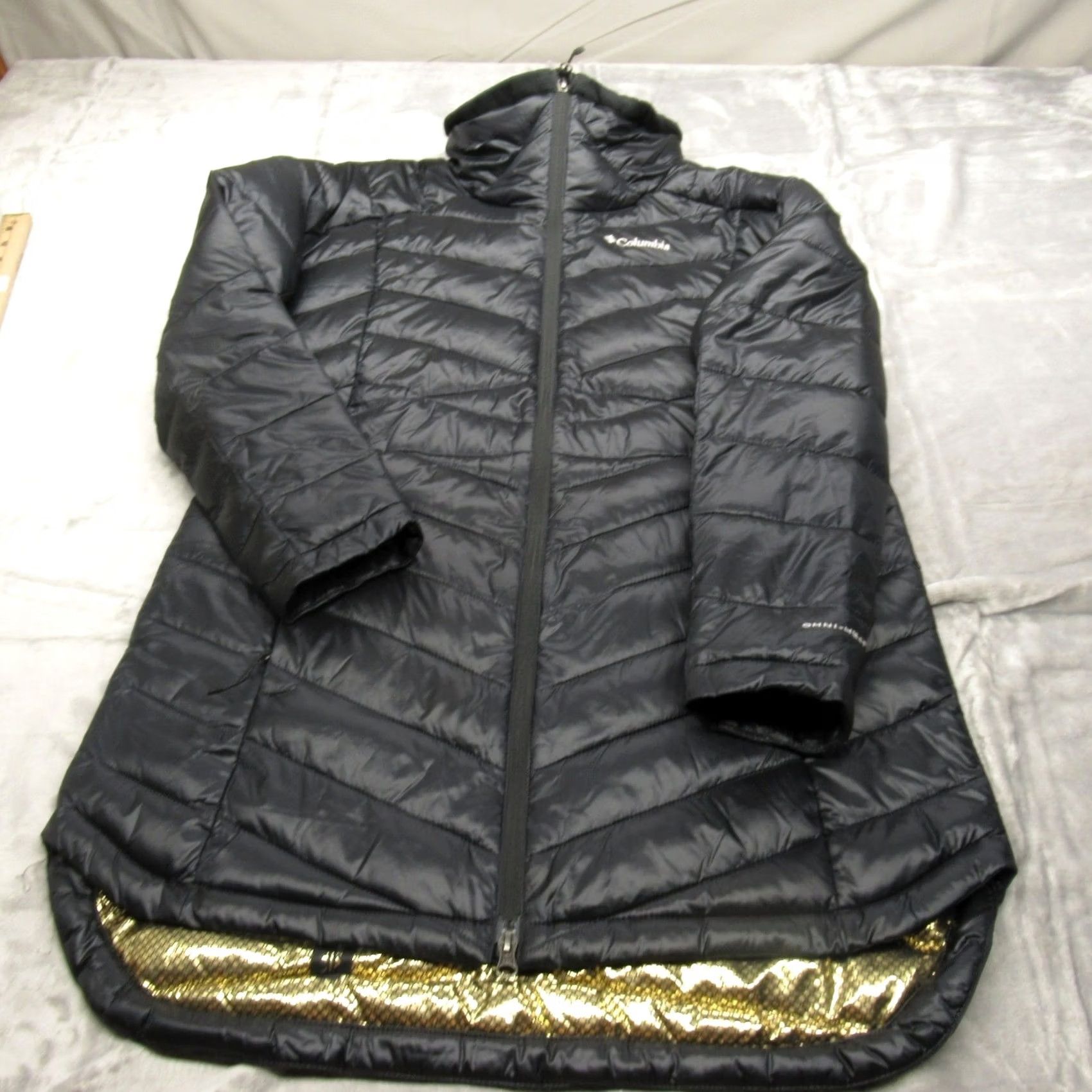 Vintage Columbia Jacket Womens M Dark Navy Gold Waterproof Insulated Quilted Puffer Zip Full Length Casual, Travel Womens M Blue Gold Quilt Pattern 90s? Size M / US 6-8 / IT 42-44 - 2 Thumbnail