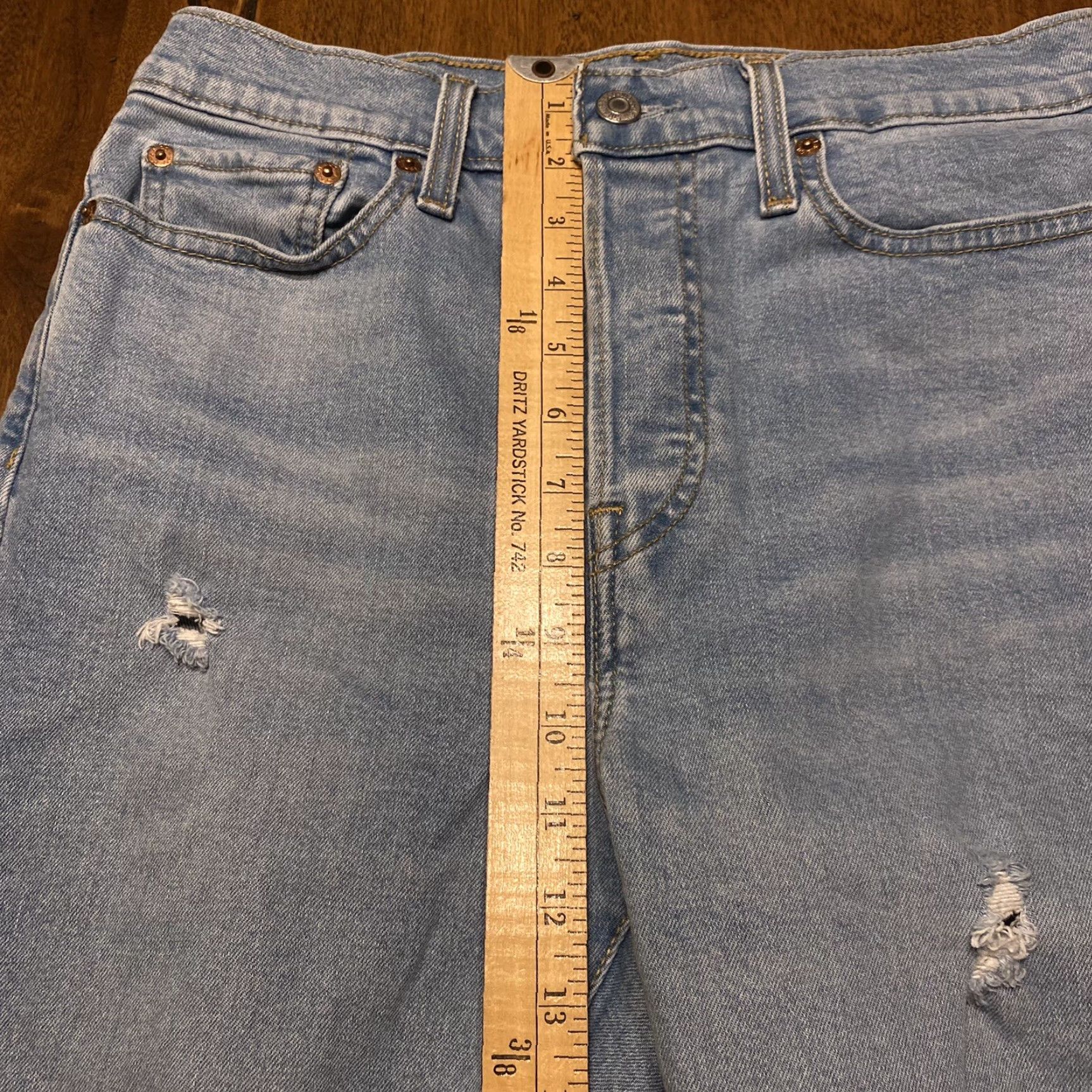 Levi's Levi's Wedgie Skinny Jeans Women's 29 Button Fly Light Blue Denim Distressed 28x26 Men? Women? Size 29" - 7 Thumbnail