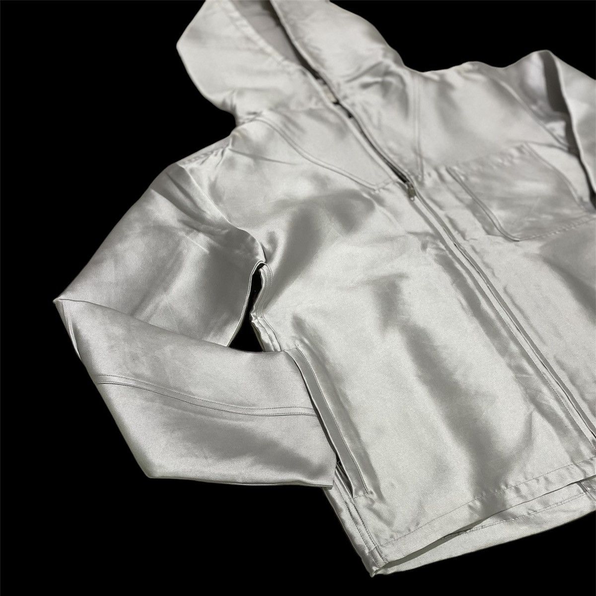 Celine Celine Silver Shimmer Hooded Jacket Size US M / EU 48-50 / 2 - 2 Thumbnail