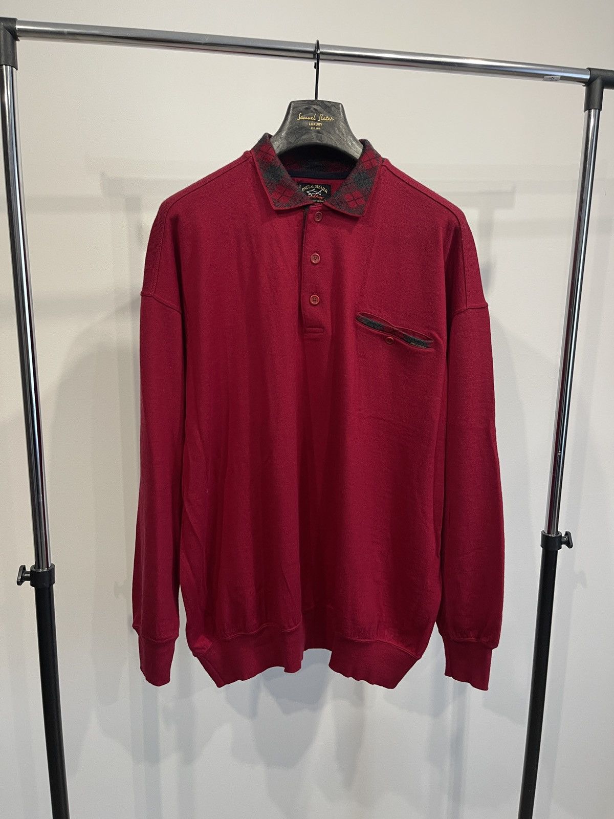 Paul & Shark Vintage Paul & Shark wool sweater polo long sleeve red Size US XXL / EU 58 / 5 - 1 Thumbnail