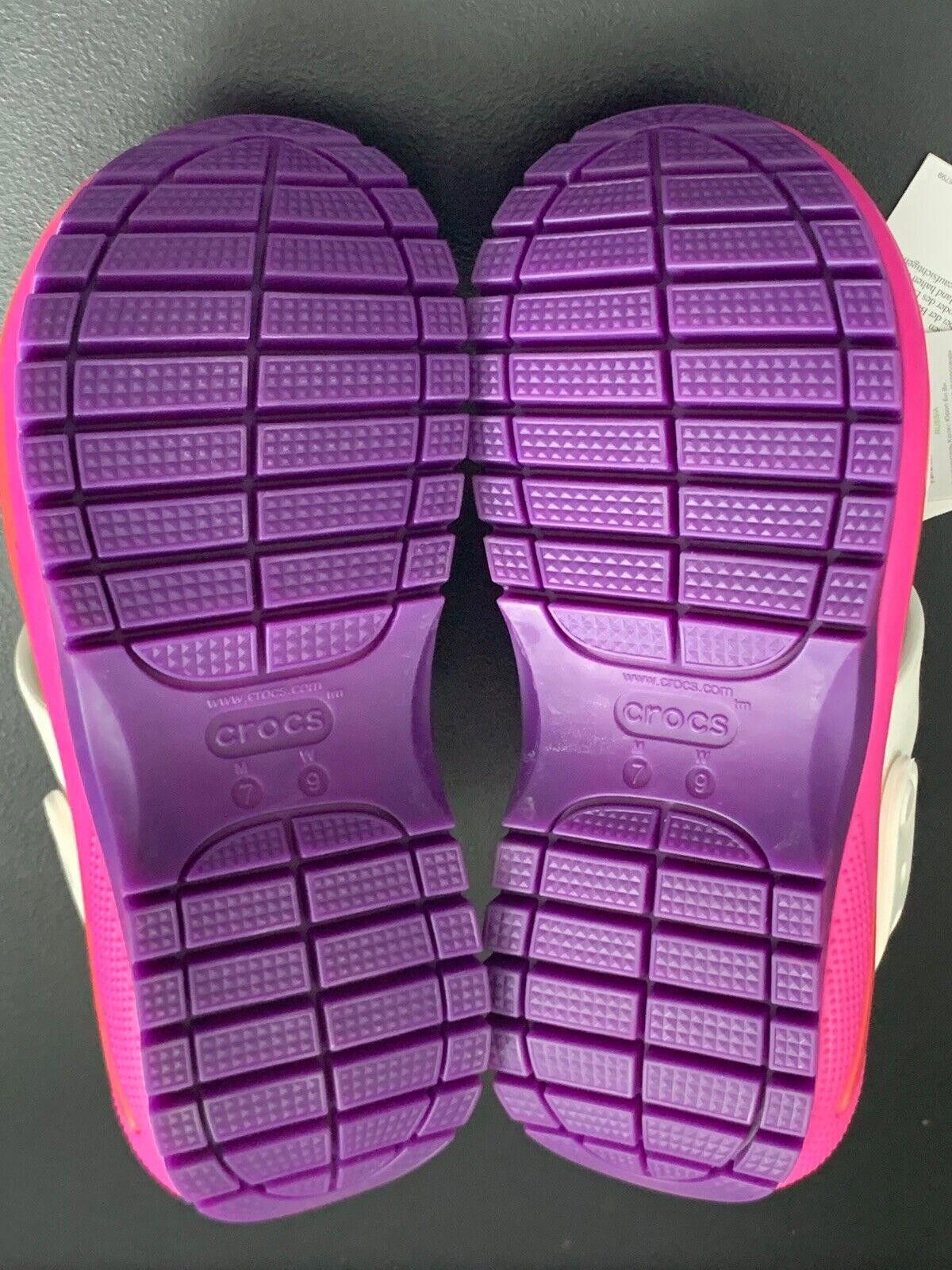 Crocs Crocs Mega Crush Unisex Sandal Platform White Pink Purple Size US 9 / IT 39 - 10 Thumbnail