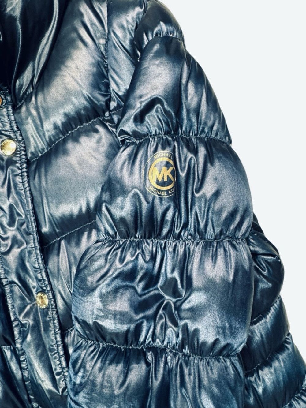 Michael Kors Michael Kors Dark Navy Long Quilted Down Fill Puffer Coat S Size L / US 10 / IT 46 - 5 Thumbnail