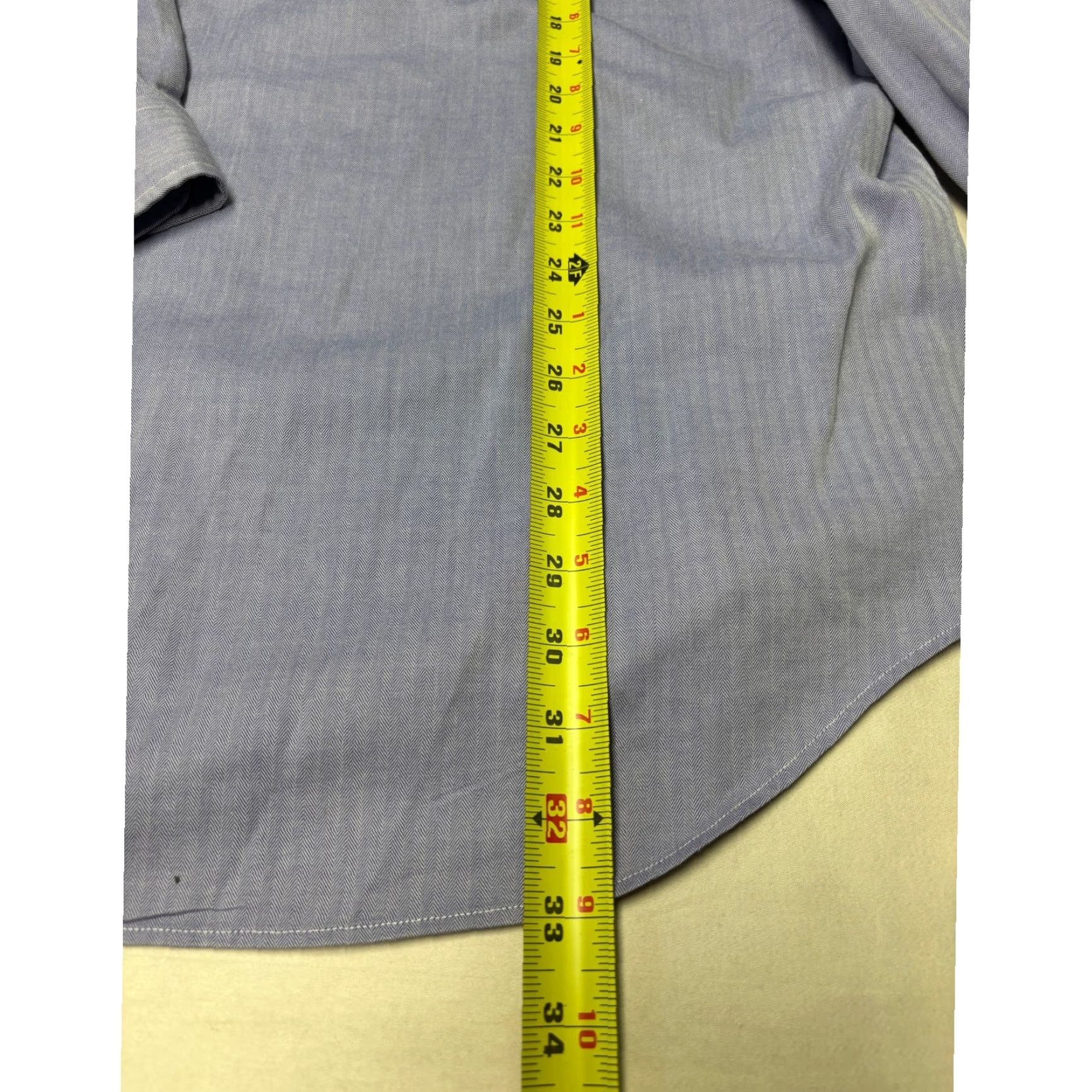 Ralph Lauren Ralph Lauren Yarmouth Shirt Mens 15.5 32/33 Blue Herringbone Cotton Button-Down Dress Shirt Clothing Women Men? Size US L / EU 52-54 / 3 - 6 Thumbnail