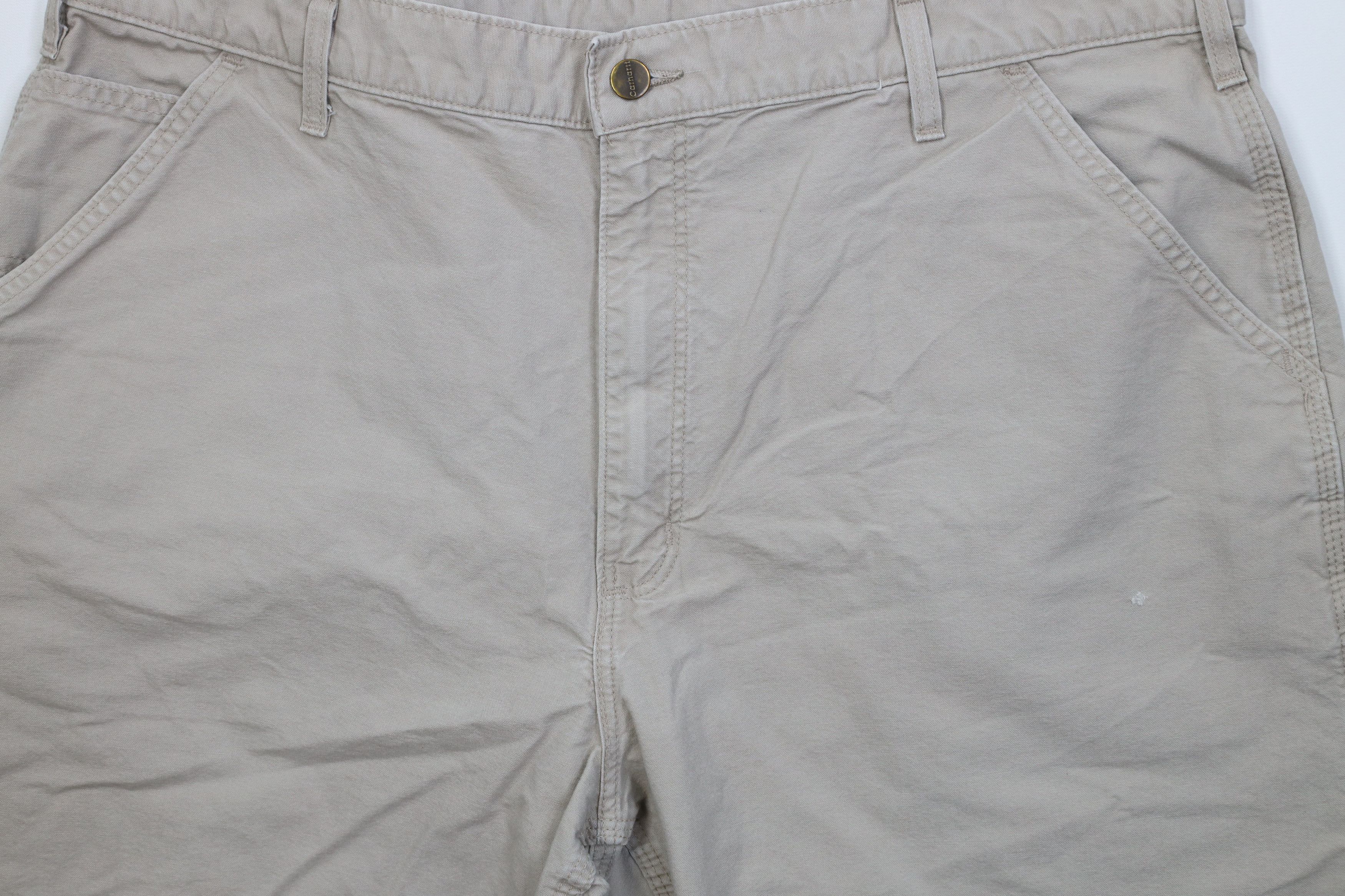 Carhartt Vintage Y2K Carhartt Canvas Dungaree Shorts Tan Beige Size US 40 / EU 56 - 3 Thumbnail