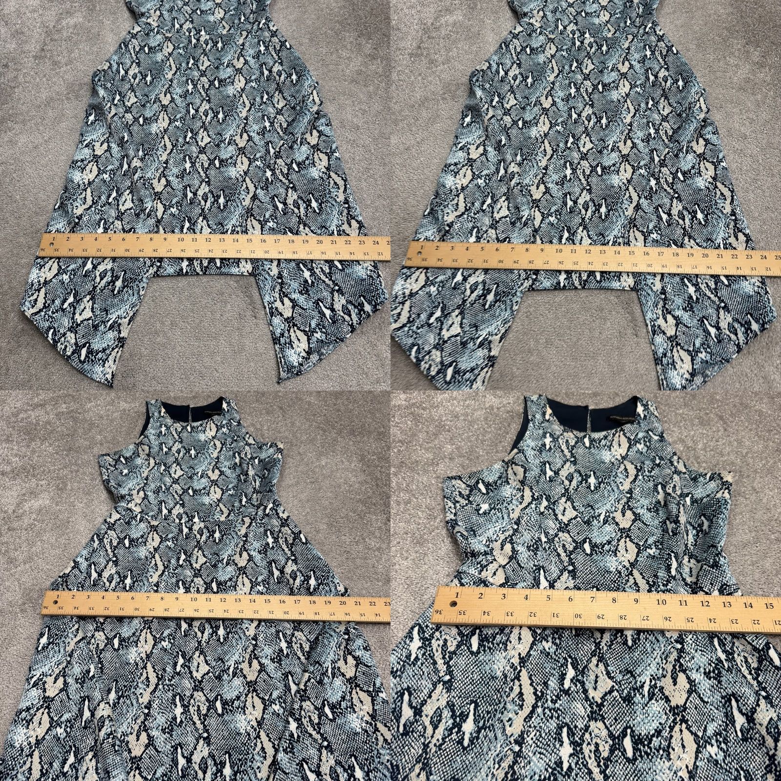 Banana Republic Banana Republic Blue Snake Print Asymmetrical Handkerchief Dress Womens 4 Size S / US 4 / IT 40 - 9 Thumbnail