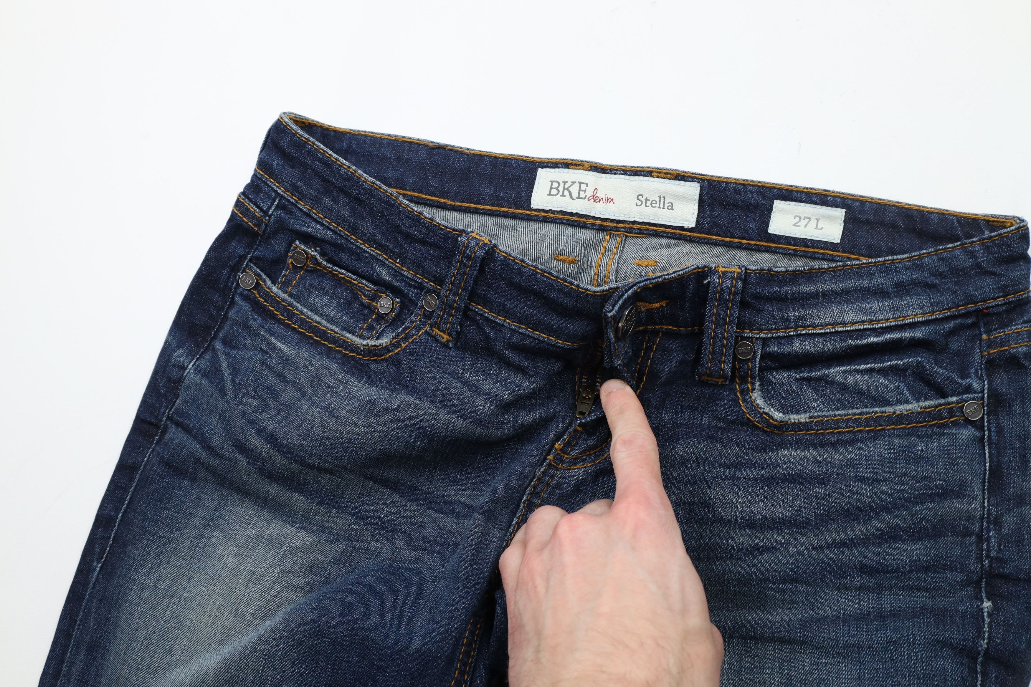 BKE × Vintage Buckle BKE Thick Stitch Stretch Flared Denim Jeans Blue Size 27" / US 4 / IT 40 - 6 Thumbnail