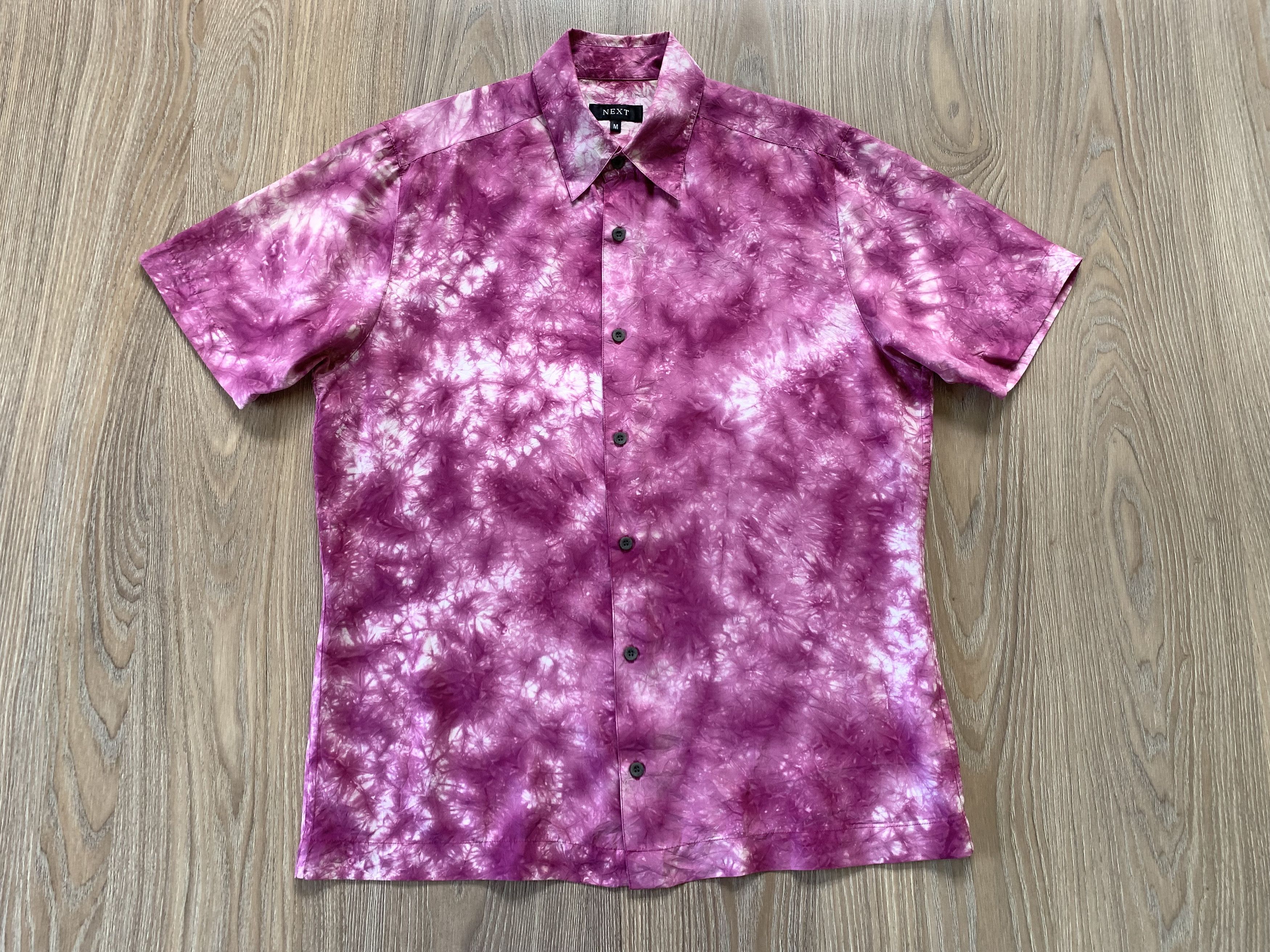 NEXT Next Silk Pink Tie Dye Hawaiian Shirt Size US M / EU 48-50 / 2 - 2 Thumbnail