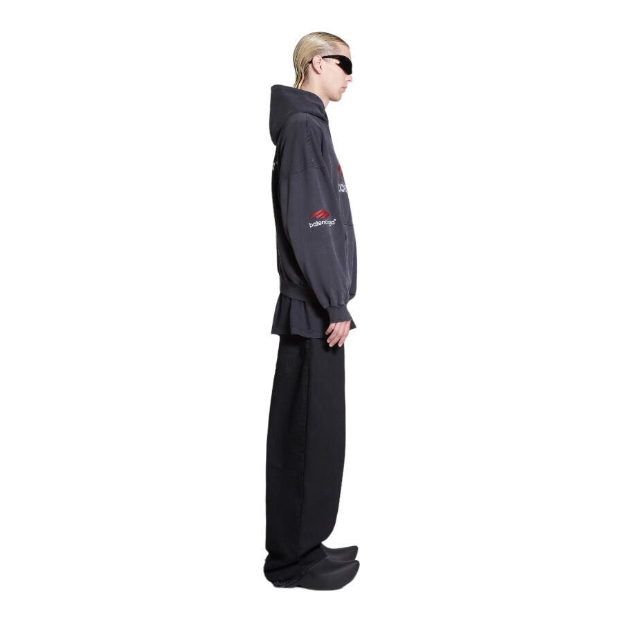 Balenciaga o1srvl11e0425 3B Sports Icon Hoodie Oversized in Black Size US S / EU 44-46 / 1 - 4 Thumbnail