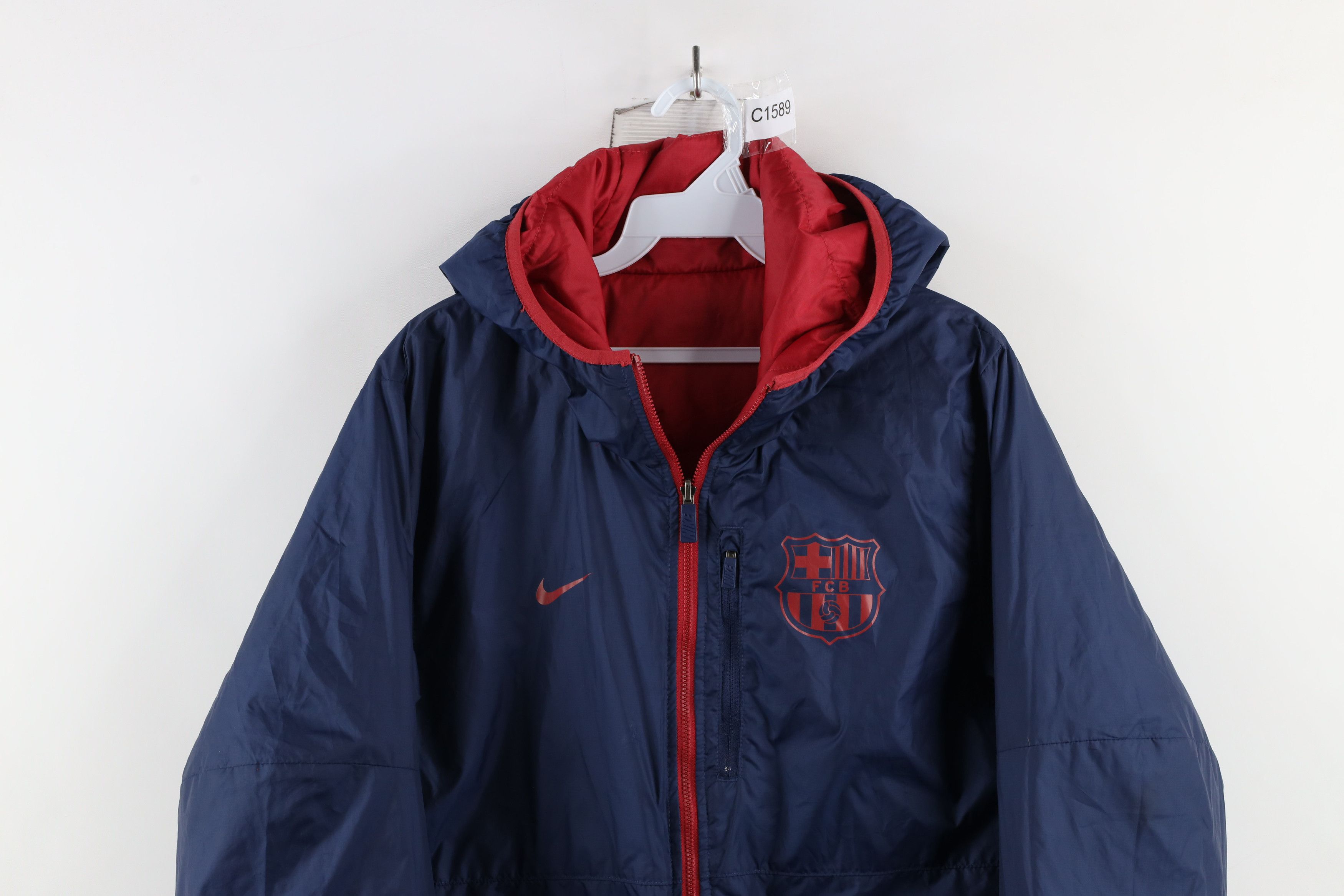 Nike × Vintage Nike Reversible Barcelona FC Soccer Football Puffer Jacket Size US S / EU 44-46 / 1 - 13 Thumbnail