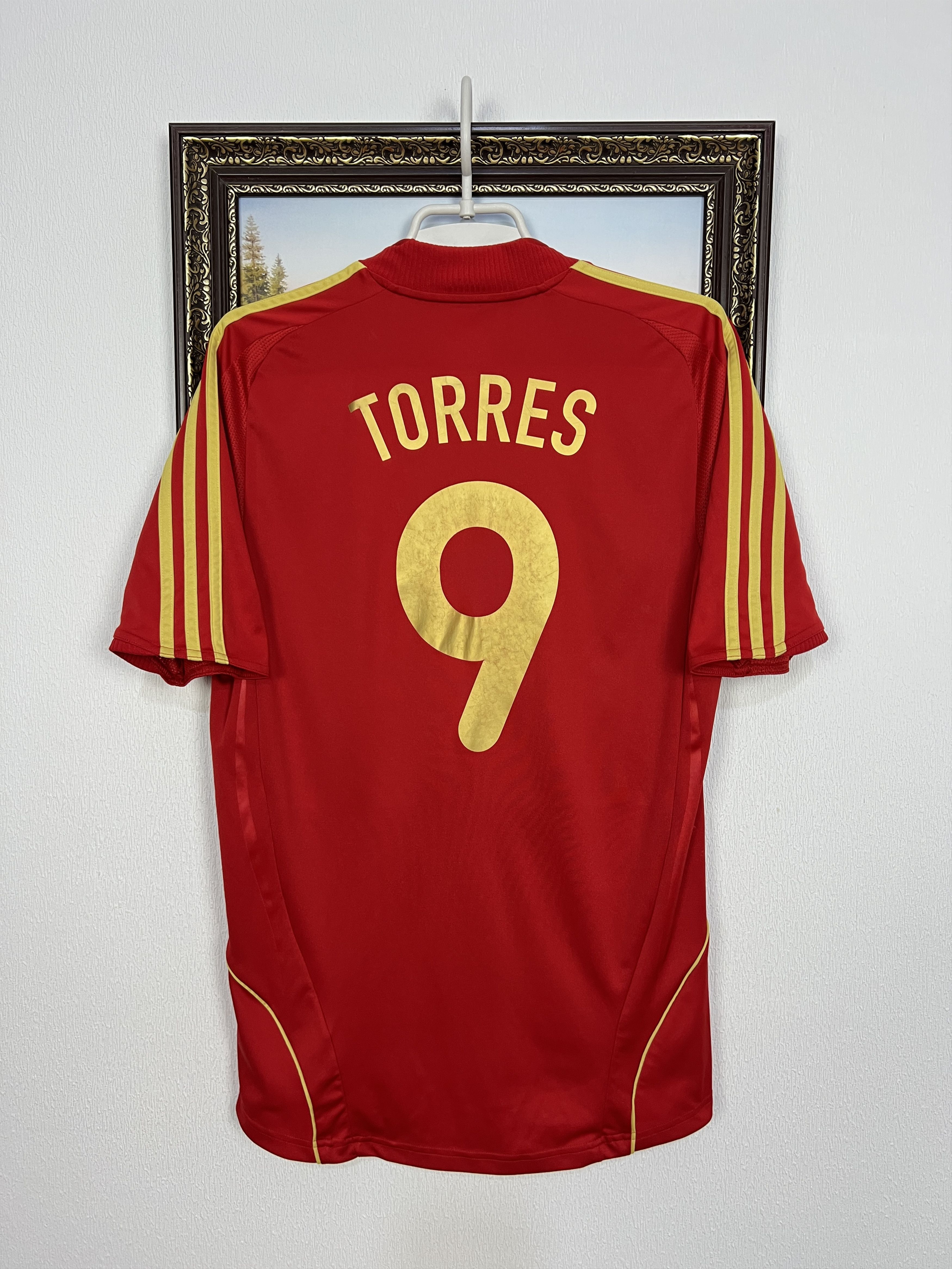 Adidas Spain Home football shirt 2008 Soccer Adidas #9 Torres Size US S / EU 44-46 / 1 - 11 Thumbnail