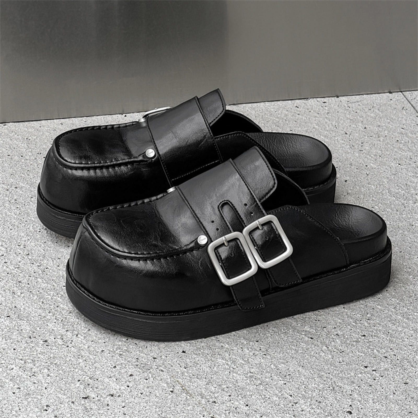 Stylish Black Buckle Clogs For Comfort And Fashion Shoes, Men's (Size 10)