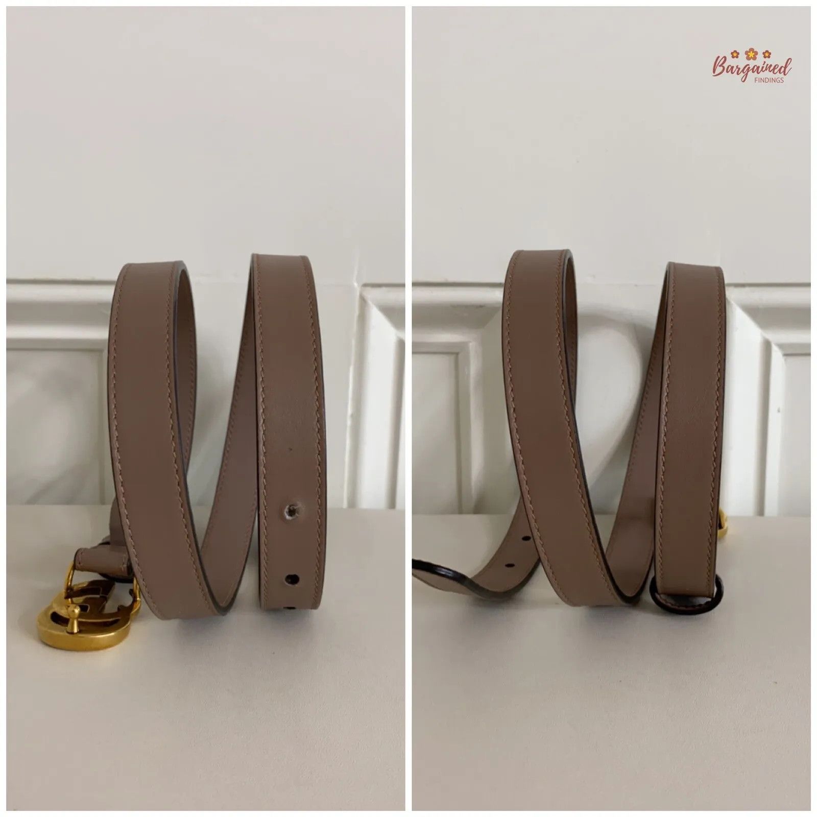 Gucci Gucci Porcelain Rose Calfskin Leather Double G Buckle Belt Size 30 - 6 Thumbnail