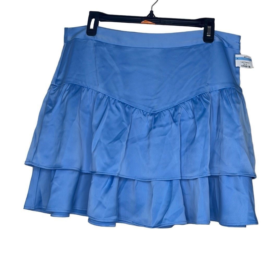 Other Something New Womens Size XL Tiered Mini Skirt Blue Zip Clos Size 32" / US 10 / IT 46 - 1 Thumbnail