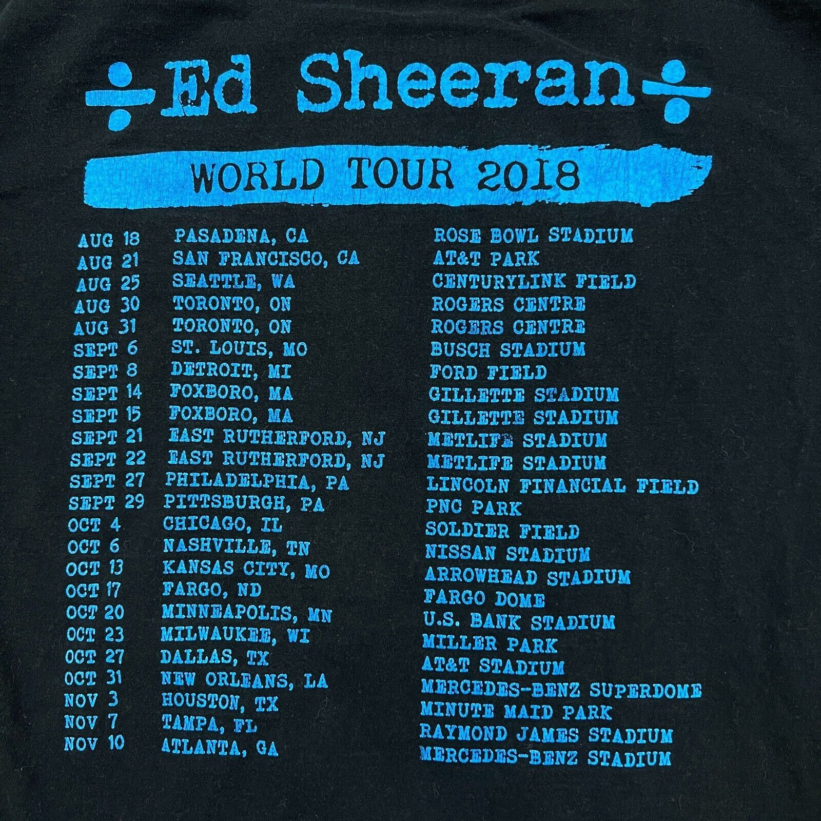 Band Tees × Vintage 2018 Ed Sheeran Shirt World Tour Rock Band Short Sleeve Tee Size US M / EU 48-50 / 2 - 4 Thumbnail