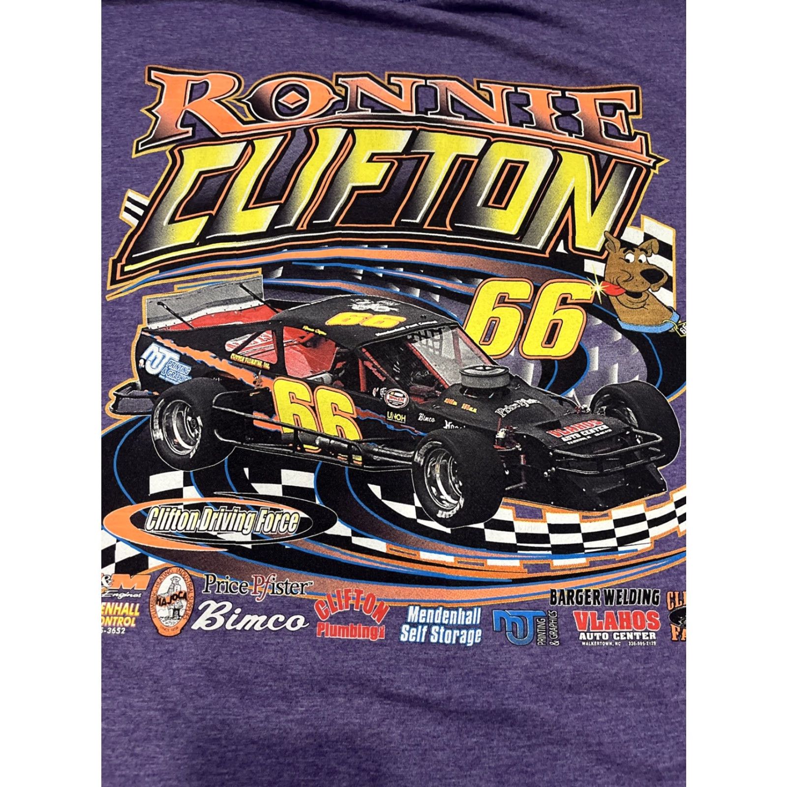 Fruit Of The Loom VINTAGE Ronnie Clifton Nascar Shirt XL Purple Mens T-Shirt Nascar Racing Size US XL / EU 56 / 4 - 8 Thumbnail