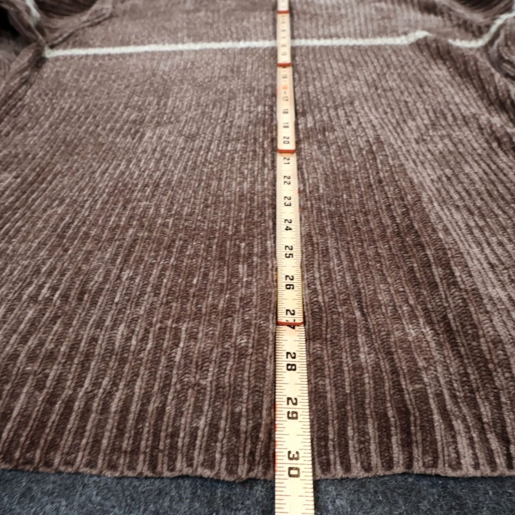 Croft & Barrow Croft & Barrow Sweater Mens XLT Brown Chenille Ribbed V-Neck Striped Size US XL / EU 56 / 4 - 6 Thumbnail
