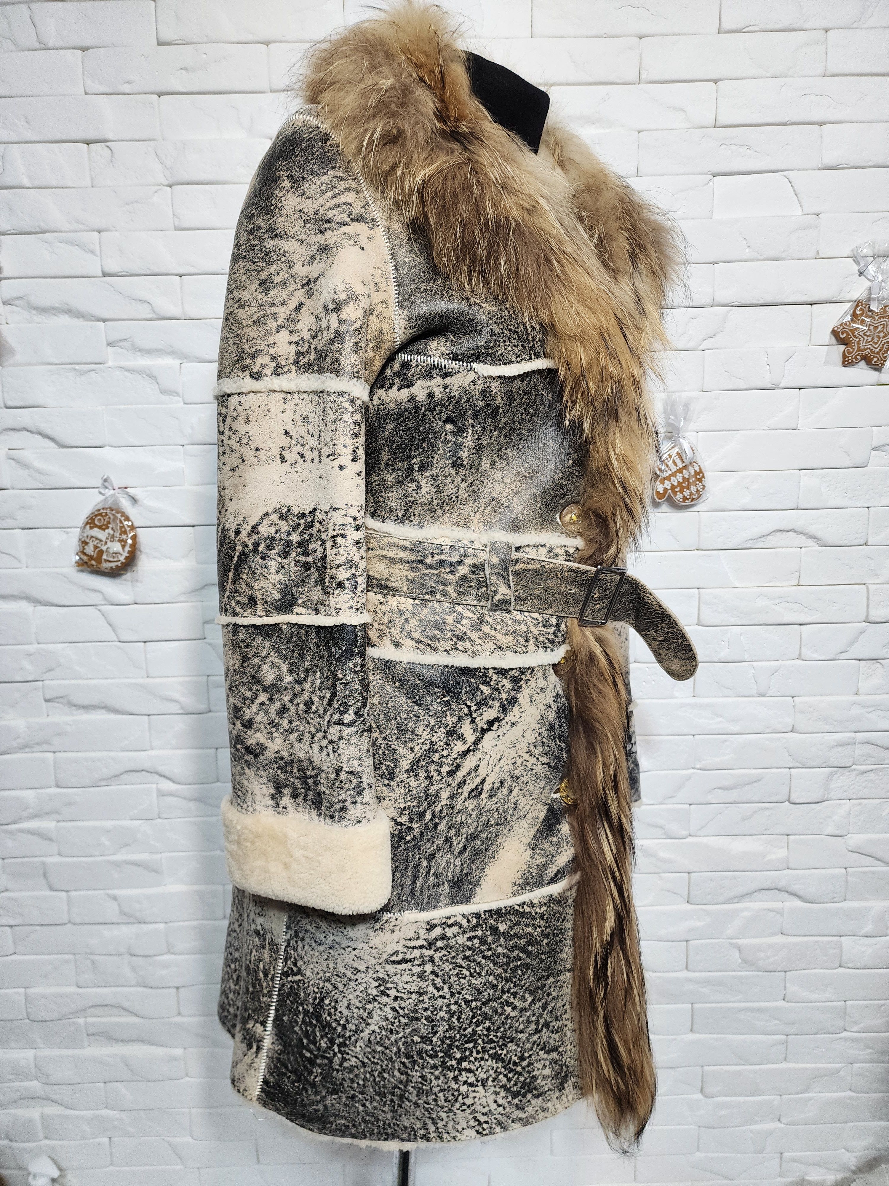 Furla Gray Sheepskin Coat: Women's Fur Collar Winter Coat Size S / US 4 / IT 40 - 3 Thumbnail