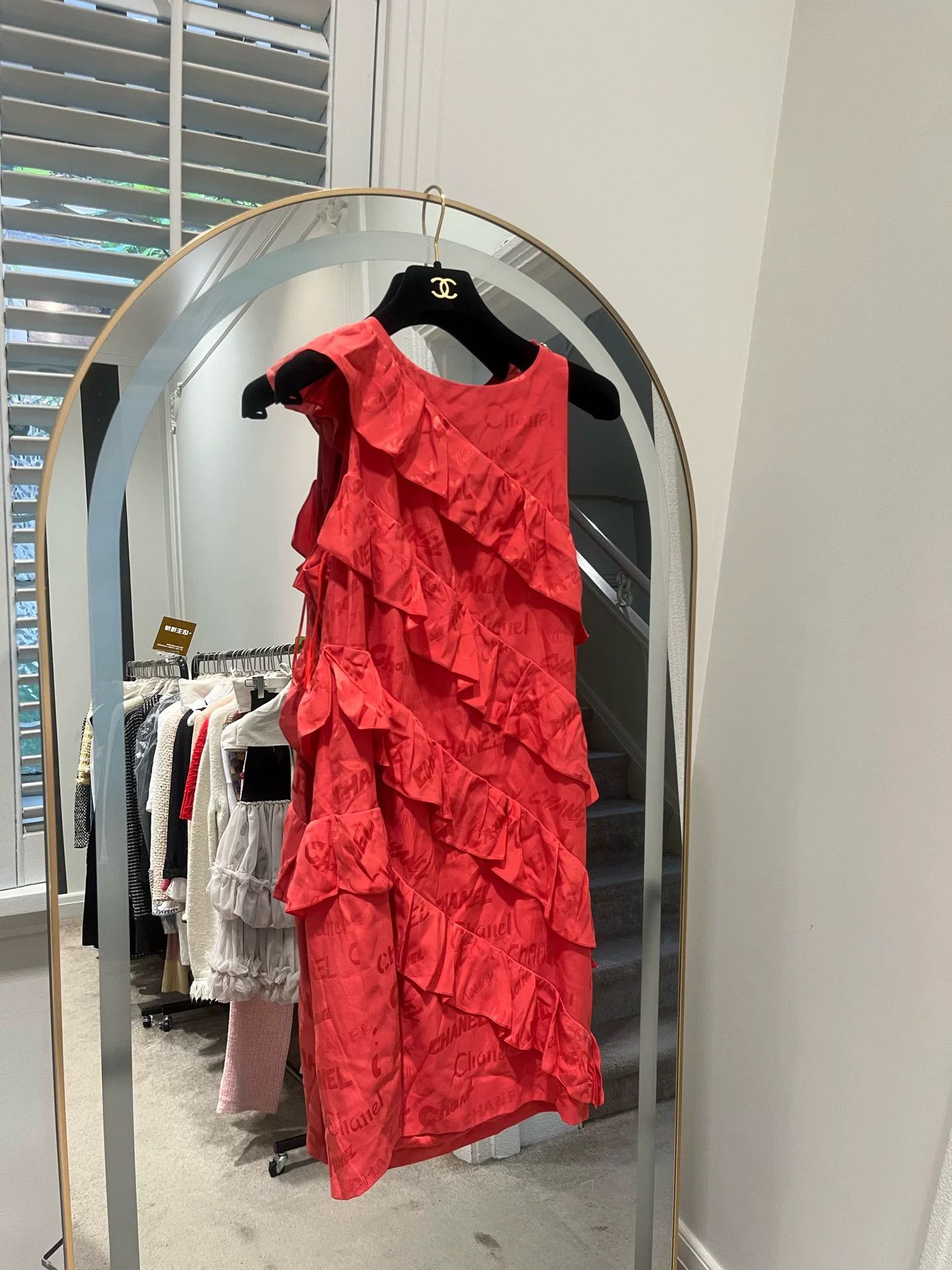 Chanel Chanel 22P Watermelon Red Silk Dress Size US M / EU 48-50 / 2 - 1 Thumbnail