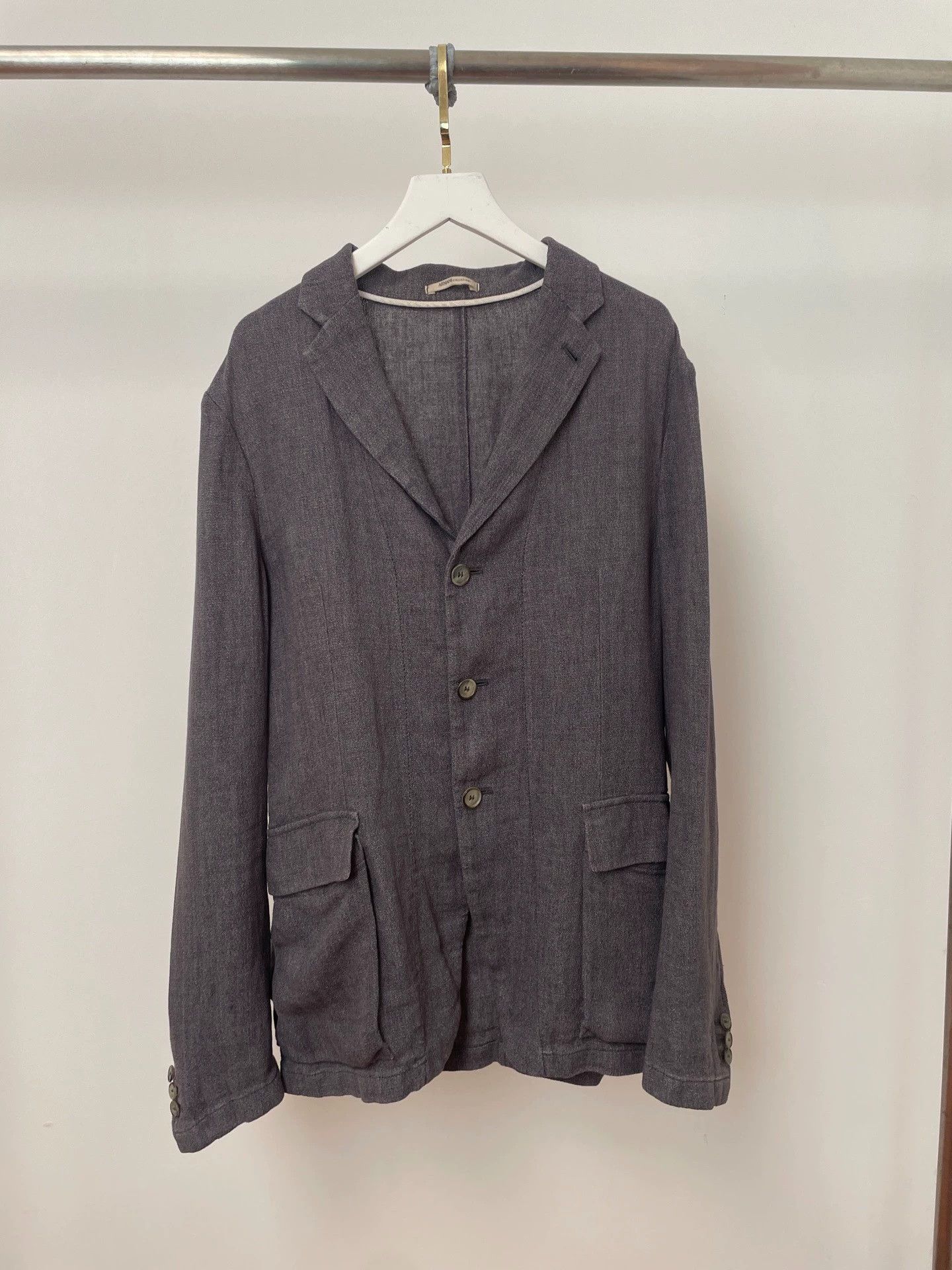 Armani Armani Collezioni Men's Linen Suit Jacket 38/48 (43s/106b) Size US M / EU 48-50 / 2 - 1 Thumbnail