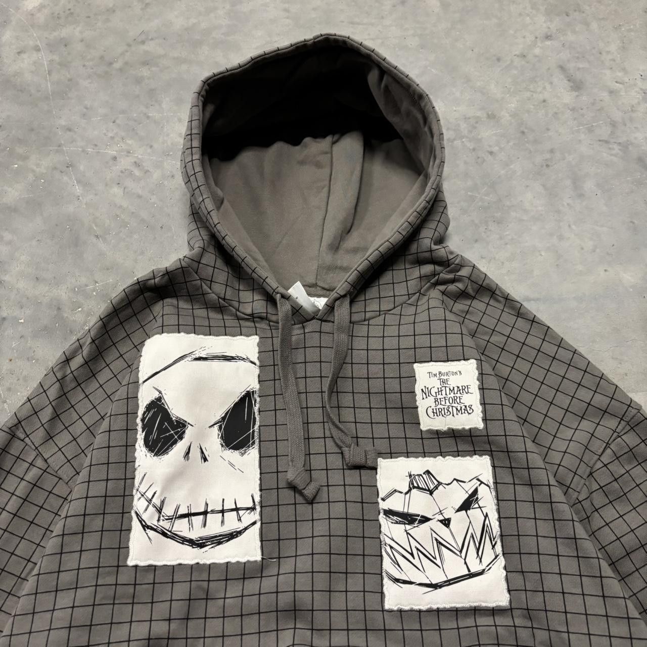 Disney × Vintage Crazy Vintage Y2K/2000s Disney Nightmare Before Christmas Grunge Emo Hoodie! Size US XXL / EU 58 / 5 - 4 Thumbnail