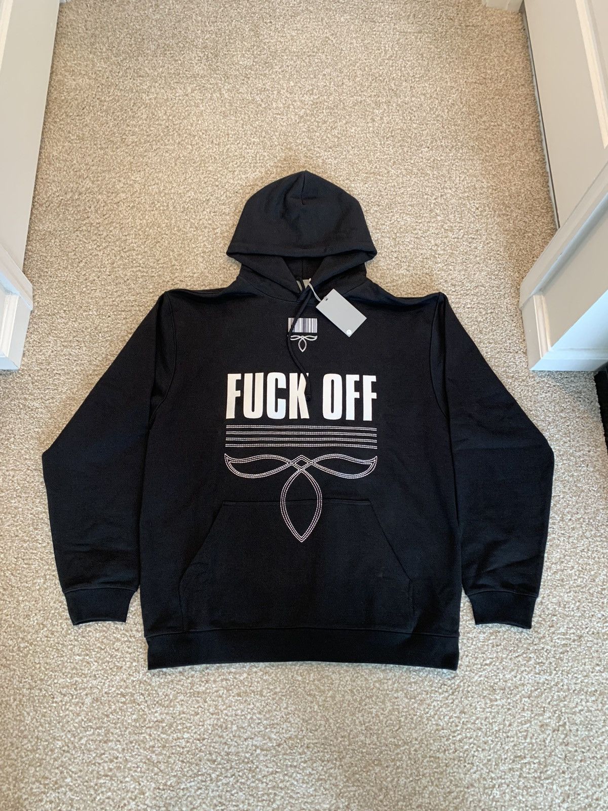 image of Vetements Fuck Off Hoodie in Black, Men's (Size Medium)
