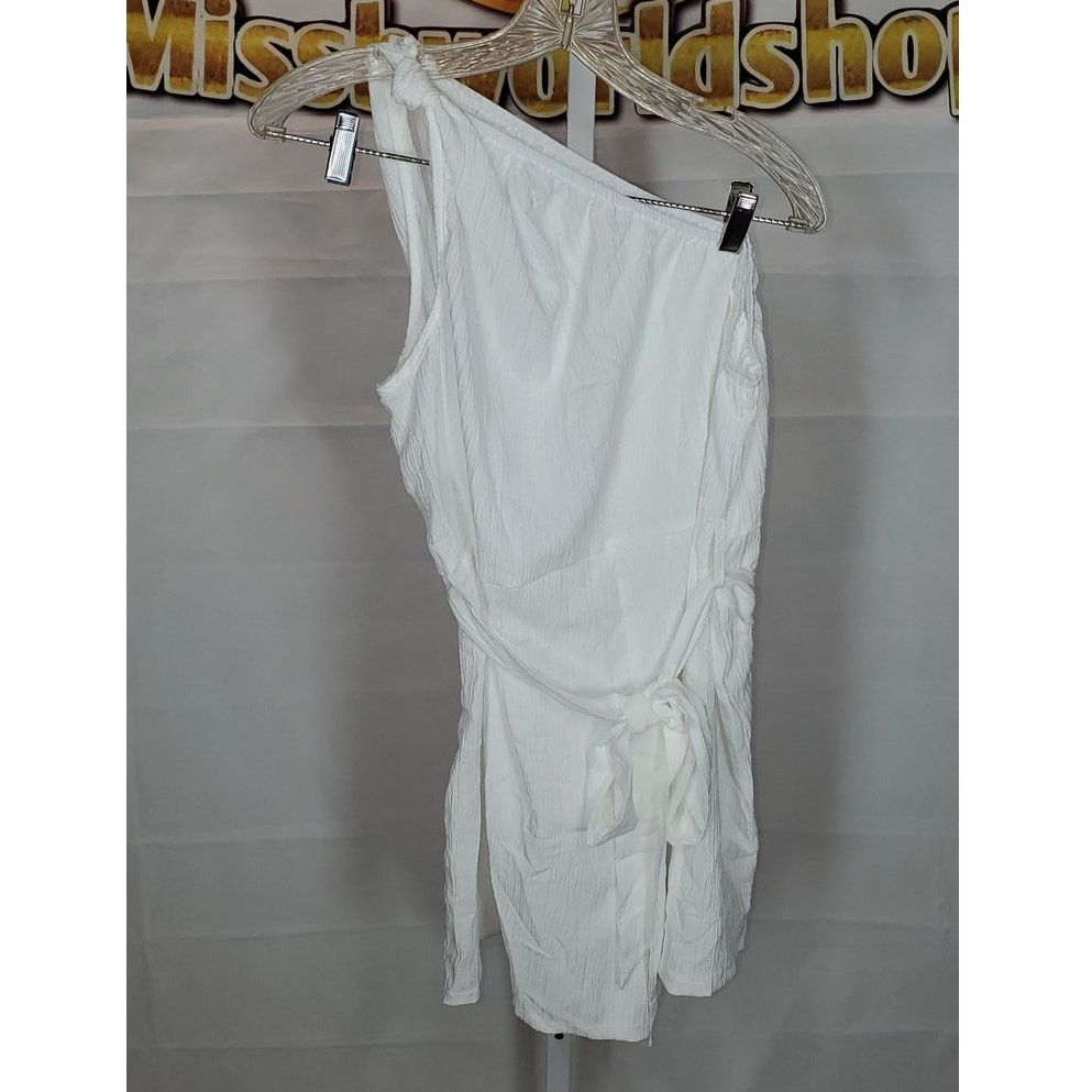 Shein Shein Curve White One Shoulder Romper Shorts Womens Size 2XL Size 40" / US 18 - 1 Thumbnail