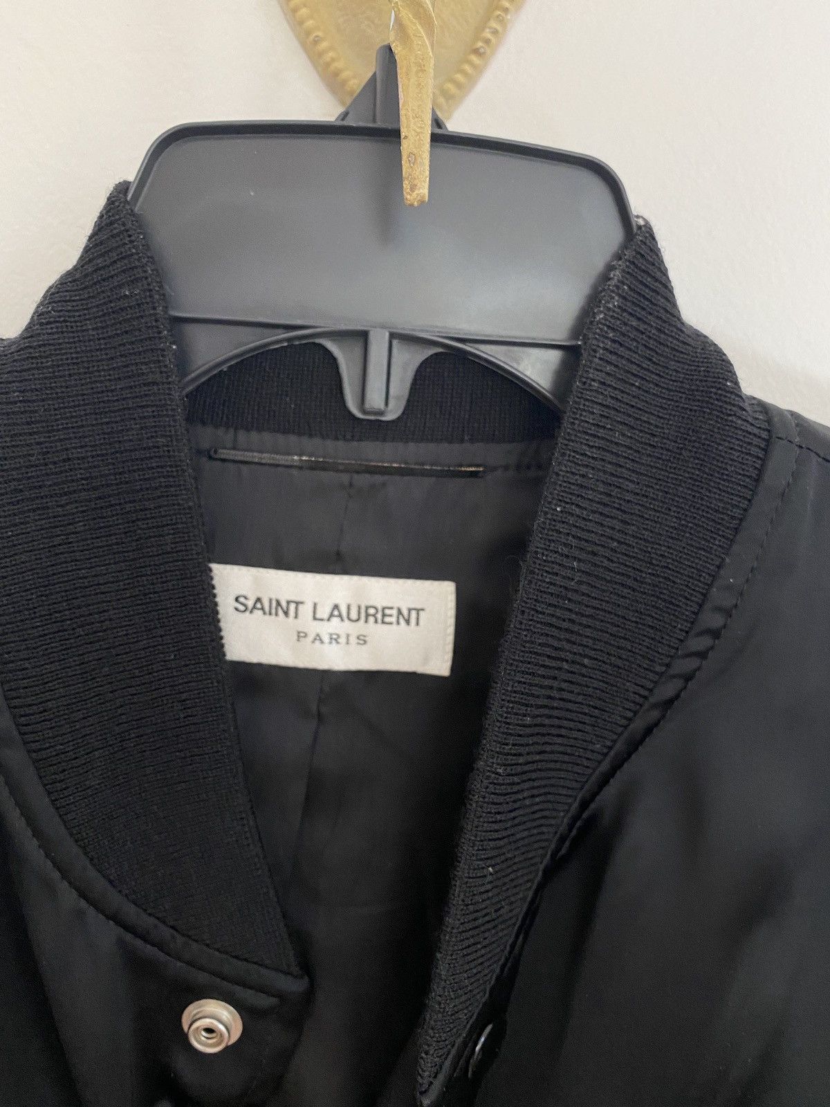 Saint Laurent Paris Hollywood Palladium 2/10/16 Show Black Bomber with Patches Size US S / EU 44-46 / 1 - 5 Thumbnail