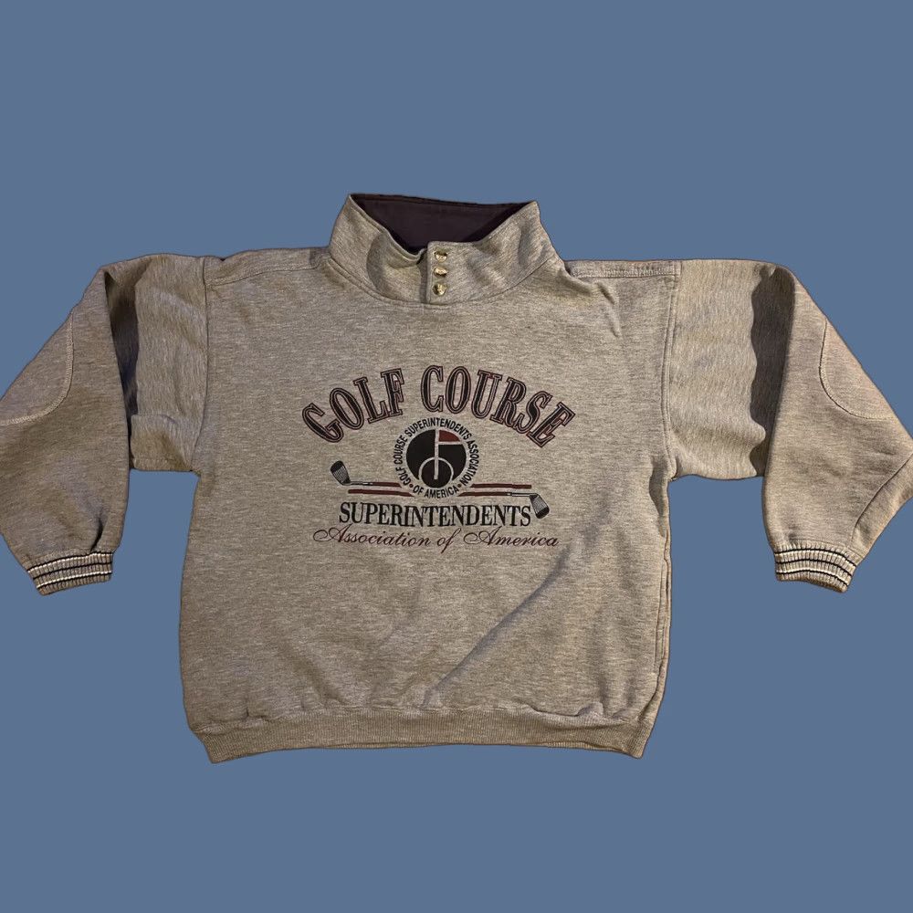 Vintage VINTAGE Gear for Sports Sweater Golf Course Superintendents Association Men’s XL Gray Graphic Print Pullover Regular Fit Sm Mens Size US XL / EU 56 / 4 - 1 Thumbnail