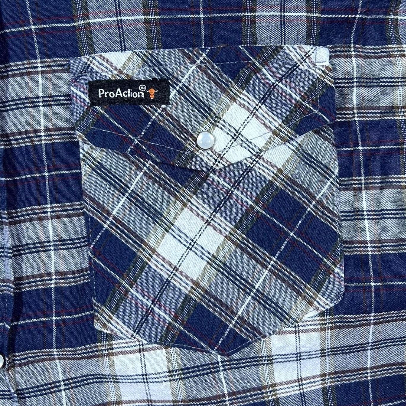 Vintage VINTAGE ProAction Cowboy Western Plaid Check Popper Long Sleeve Shirt XXL Mens Dress Shirt Size US XXL / EU 58 / 5 - 3 Thumbnail