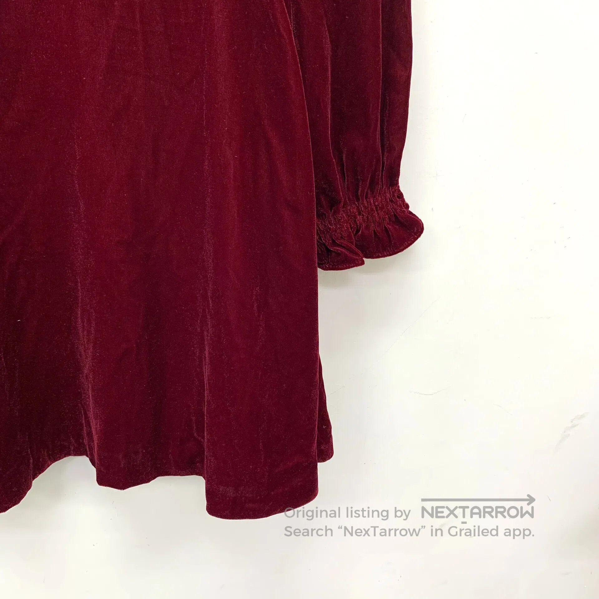 Maje MAJE Deep Red Lace Design Crew Neck Long Sleeve Dress| Size S / US 4 / IT 40 - 4 Thumbnail