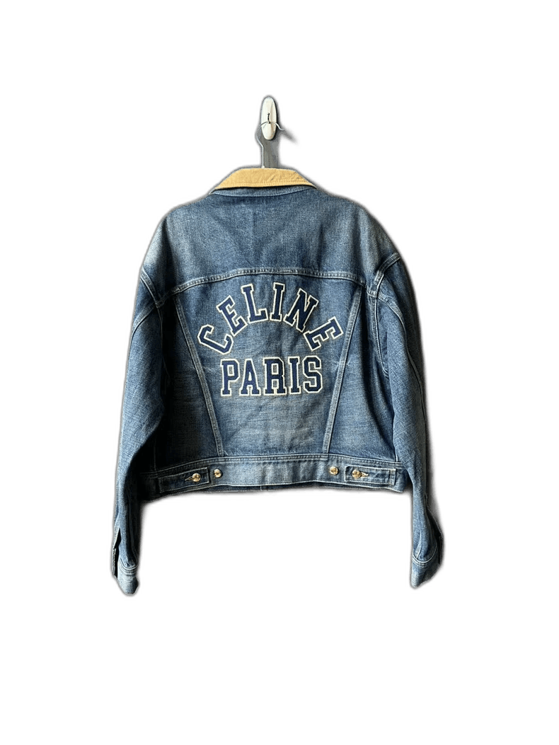 Celine Celine Denim Jacket with Lettering on Back Size US M / EU 48-50 / 2 - 1 Thumbnail