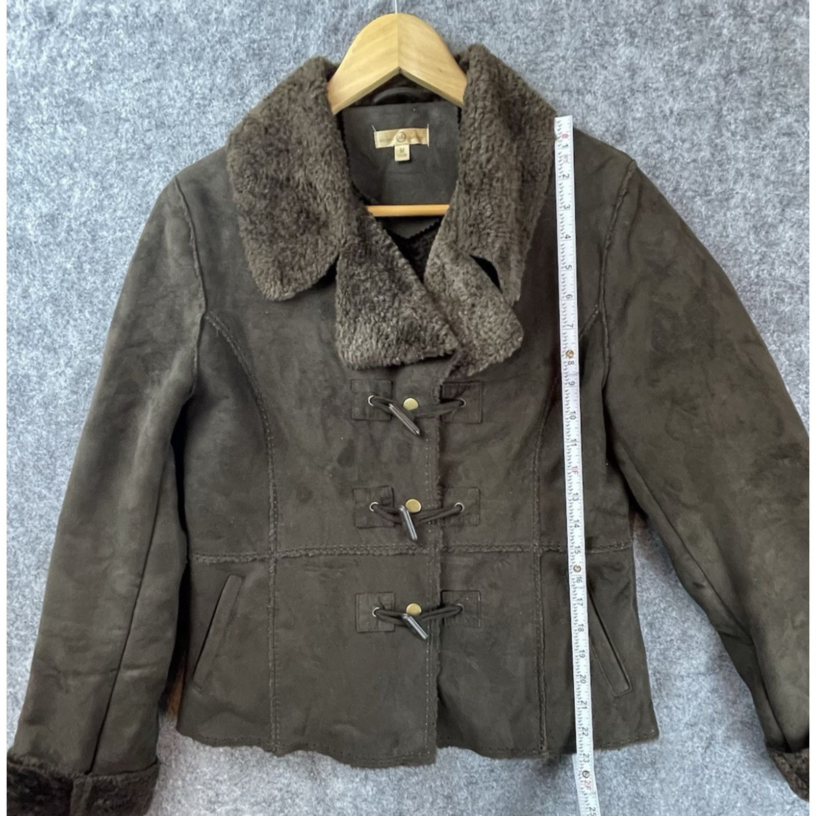 Wilsons Leather Wilsons Leather Jacket Womens M Faux Suede Toggle 90s Y2K Size M / US 6-8 / IT 42-44 - 4 Thumbnail