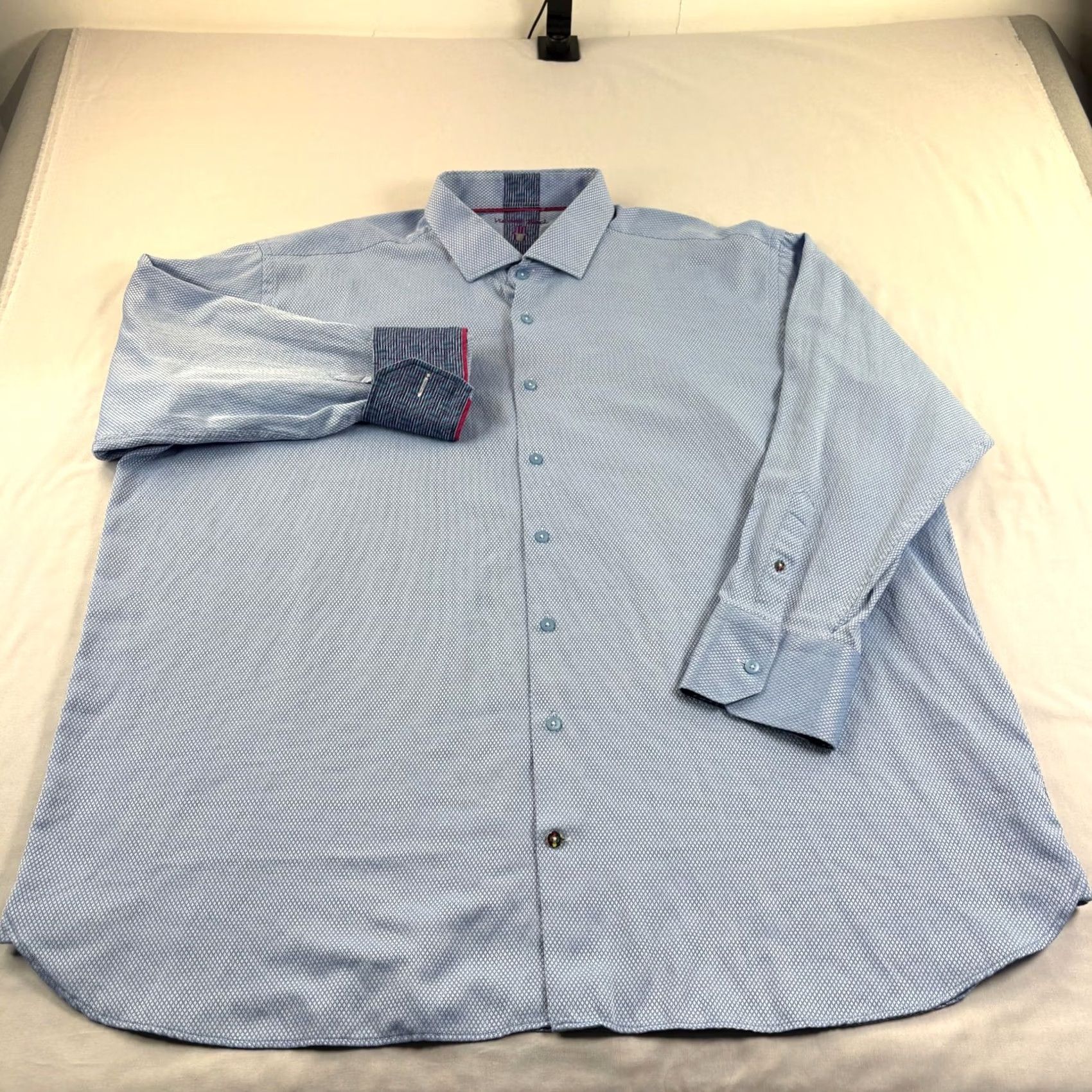 Luchiano Visconti VINTAGE Visconti Big 3XB Blue Argyle Button-Up Shirt Mens Casual Party/Cocktail Shirt Size US XXL / EU 58 / 5 - 2 Thumbnail