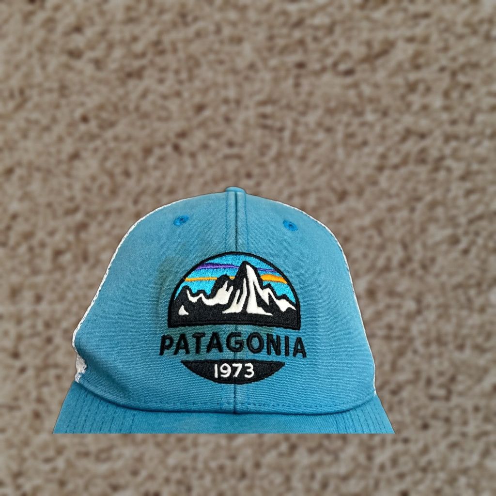 Patagonia VINTAGE Patagonia Hat Cap Snap Back Adult Blue Cotton Polyester Trucker Size ONE SIZE - 1 Thumbnail