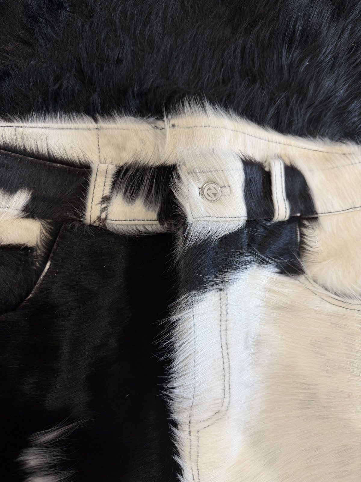 NYRVA Cowhide Flared Shorts NYRVA Size US 34 / EU 50 - 2 Thumbnail