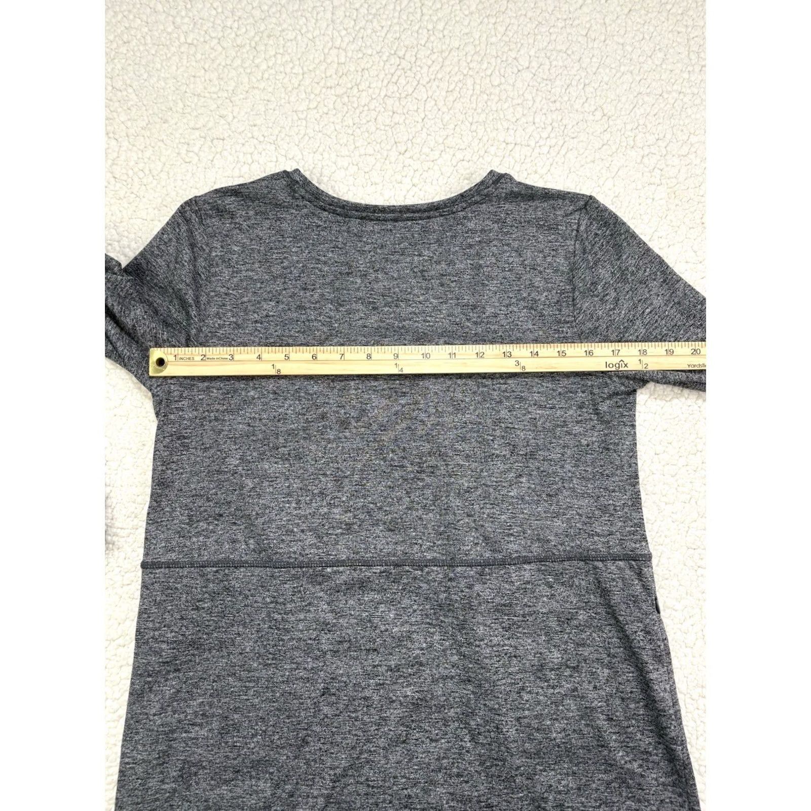 J. Jill J Jill Fit Marled Shirttail Dress Long Sleeve Gray Relaxed Midi Pockets Sz S Petts? Size S / US 4 / IT 40 - 5 Thumbnail