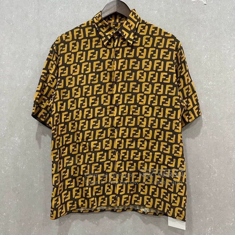 Fendi size 38 Double F Presbyopia Short-Sleeve Shirt