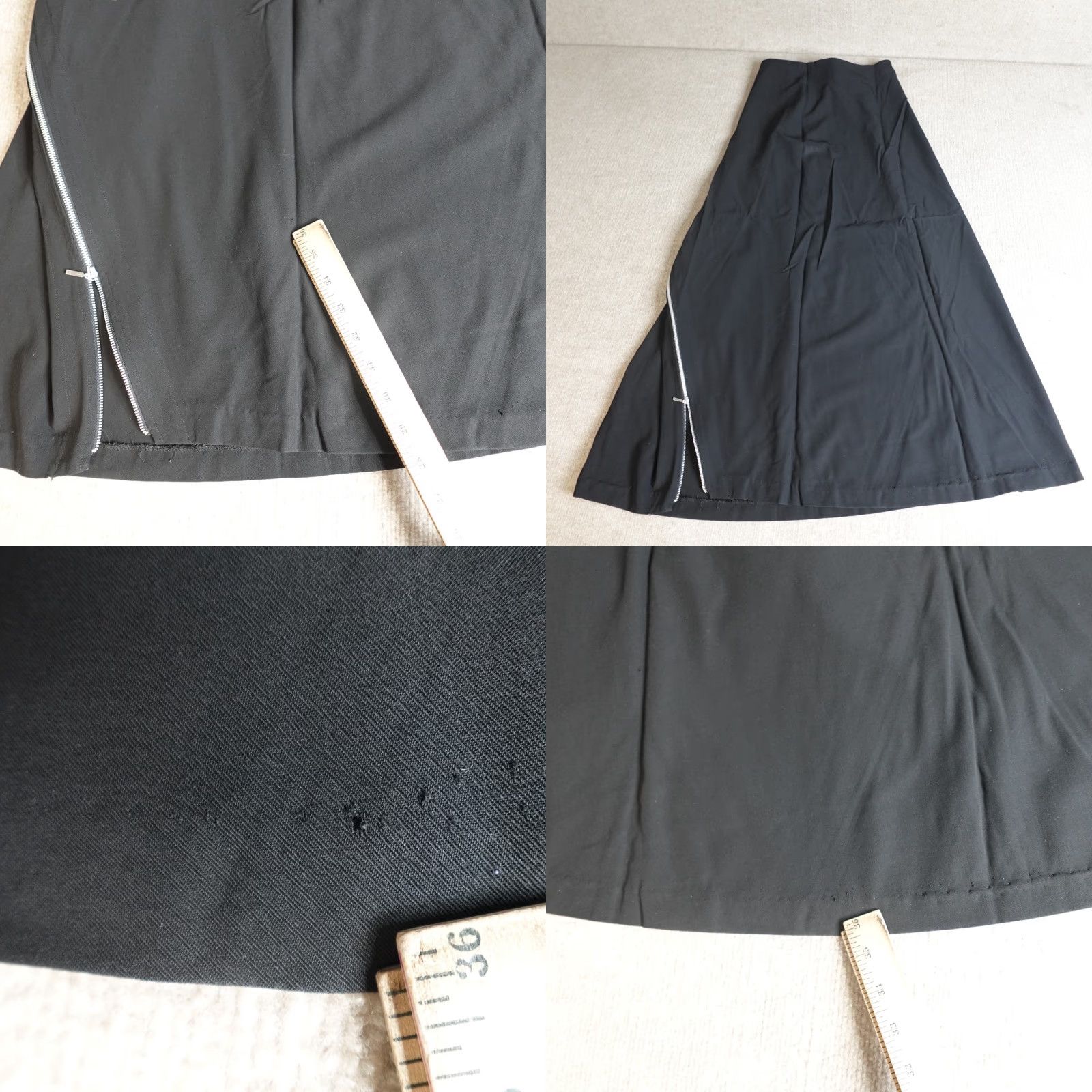 Vintage URU Ayako Shimato Womens Skirt XL Black Wool Made in Japan Dark Academia Size 28" / US 6 / IT 42 - 11 Thumbnail