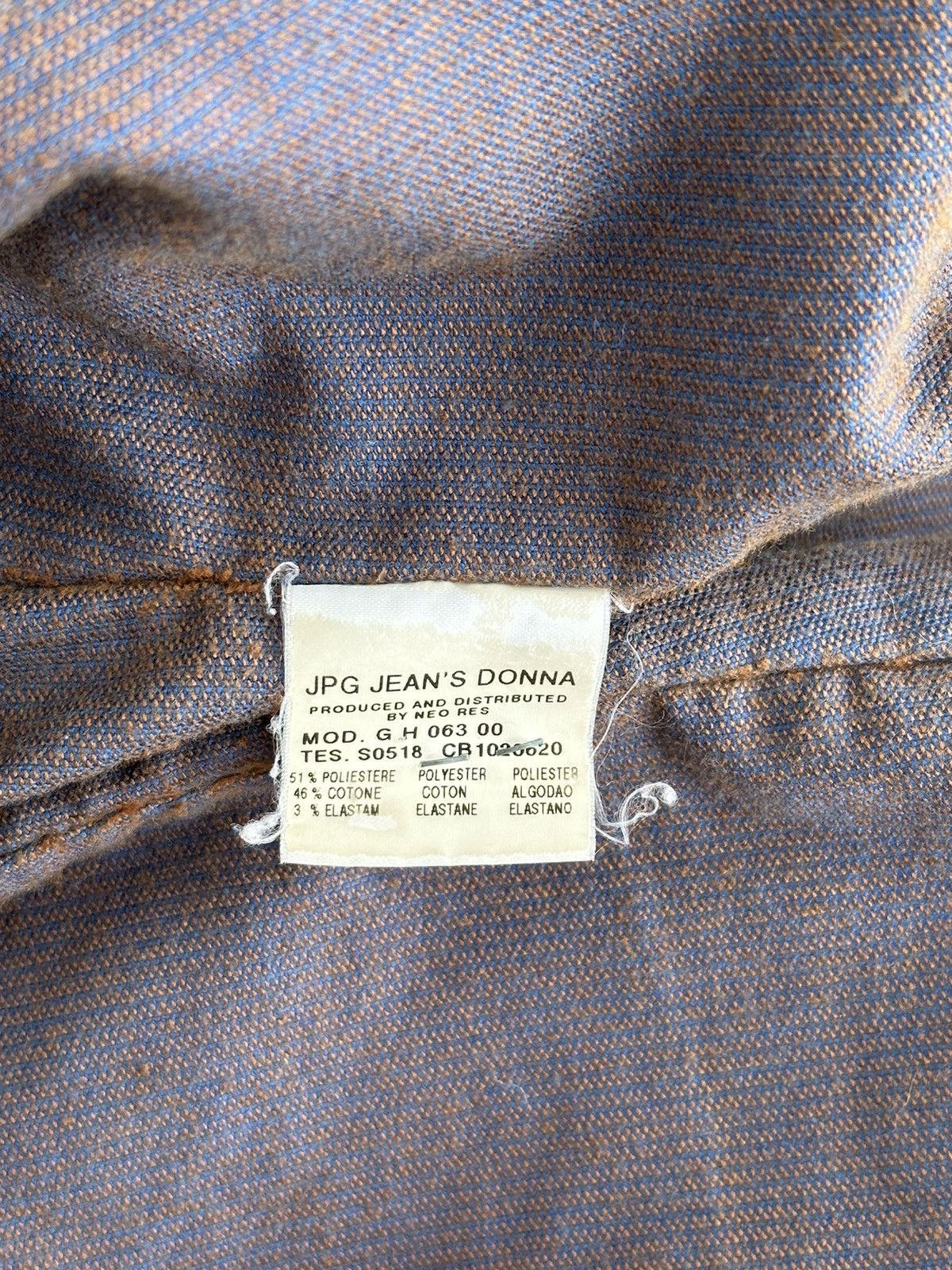 Jean Paul Gaultier Vintage Jean Paul Gaultier Rust Corduroy Blue Brown jacket Size S / US 4 / IT 40 - 10 Thumbnail