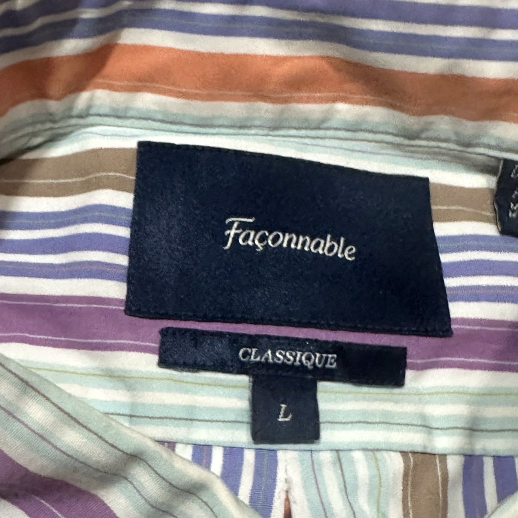 Faconnable Façonnable Button-Up Shirt Mens Large Colorful Striped Classique Shirt Size US L / EU 52-54 / 3 - 5 Thumbnail