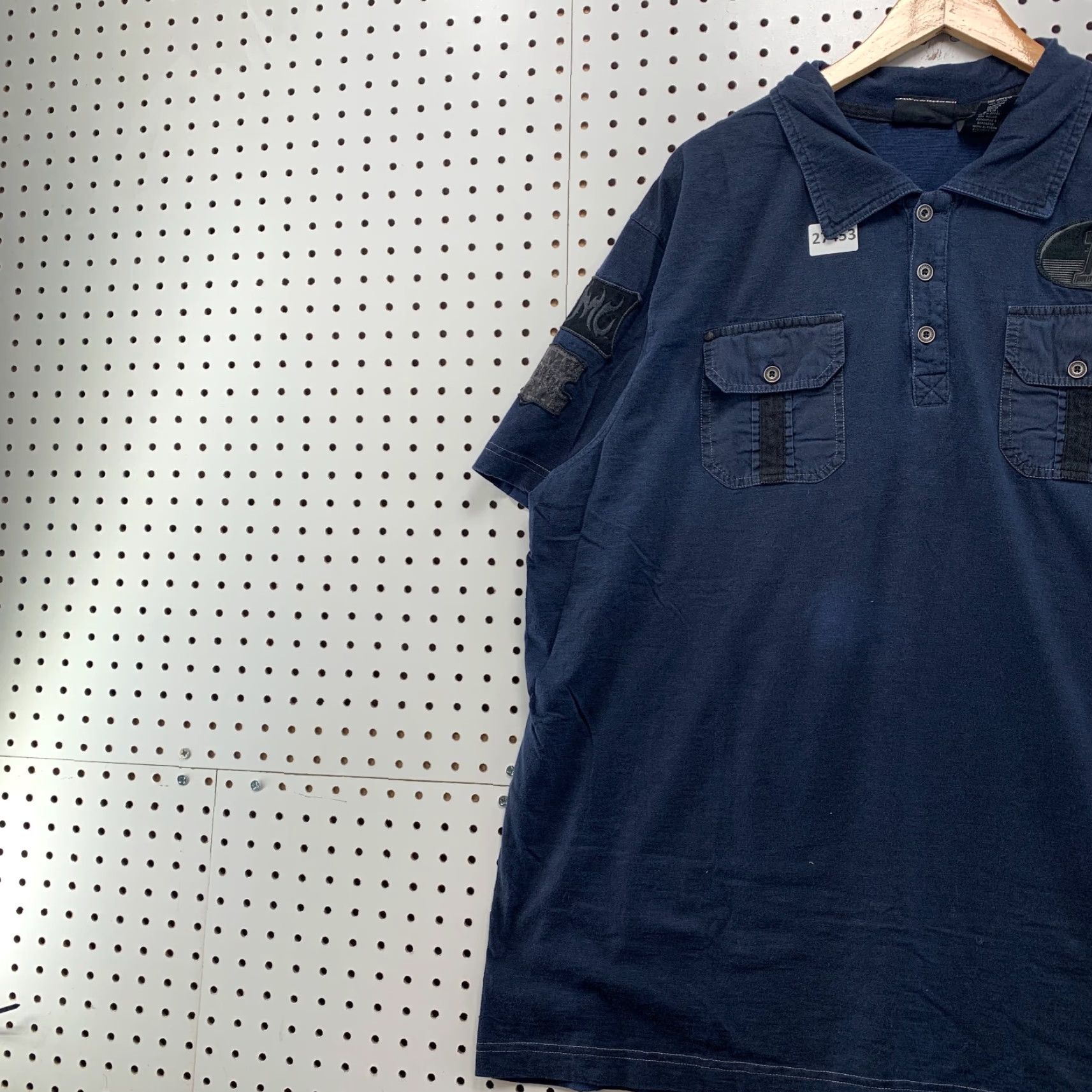 Harley Davidson VINTAGE Harley-Davidson Polo Shirt Men Short Sleeve Collared Embroidered Motorcycle Blue 3XL Size US XXL / EU 58 / 5 - 3 Thumbnail