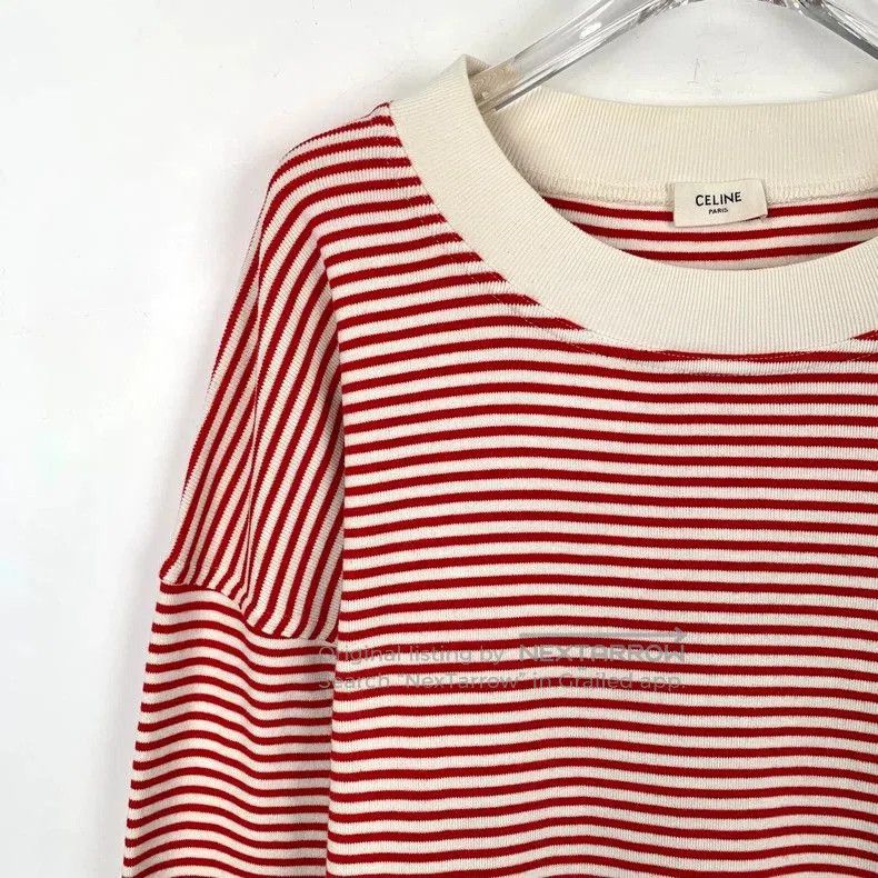 Celine Celine Striped Cotton Long Sleeve Sweatshirt. Size US L / EU 52-54 / 3 - 3 Thumbnail