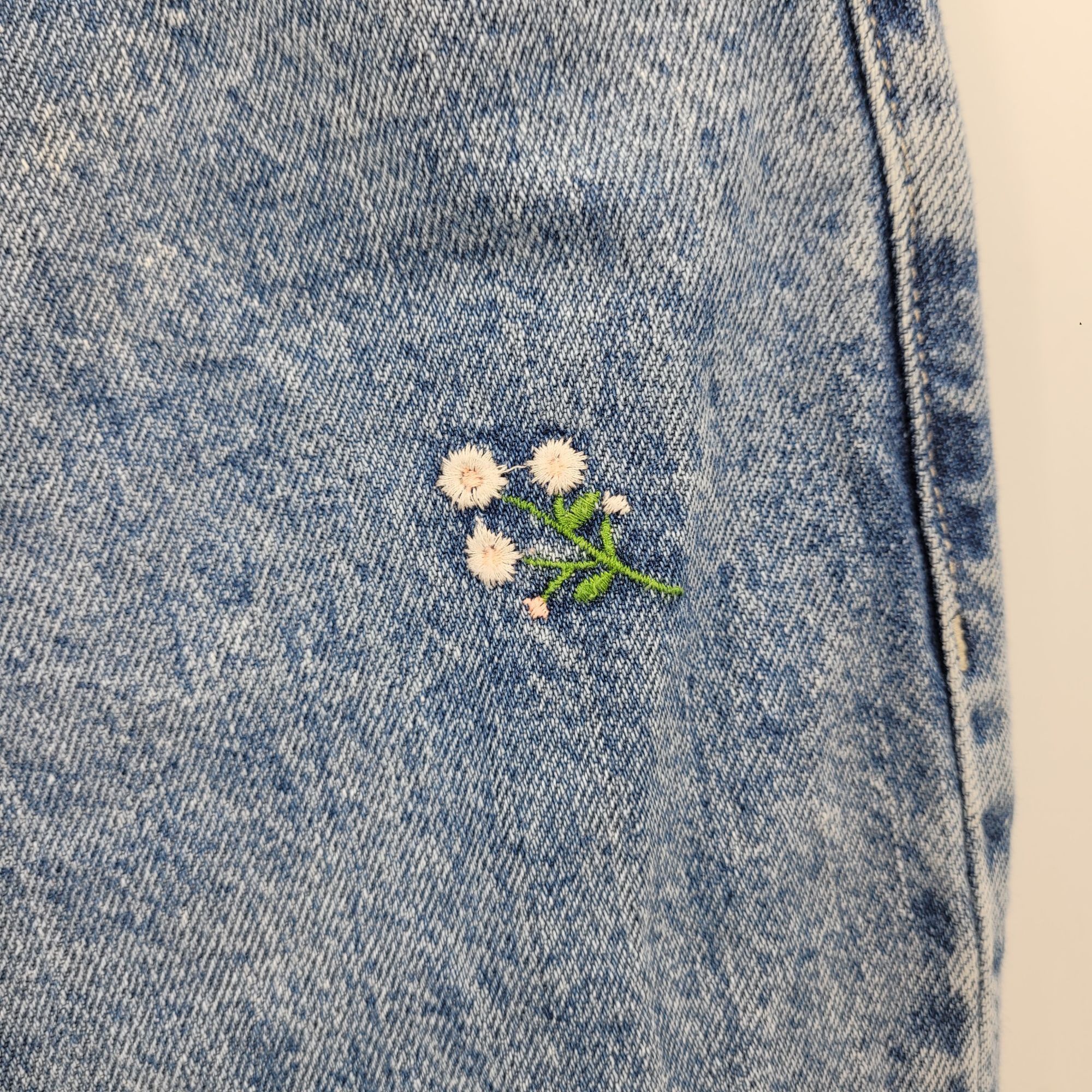 Designer MNG Denim Womens Floral Embroidered Wide-Leg Jeans EUR 40 US Size 30" / US 8 / IT 44 - 4 Thumbnail