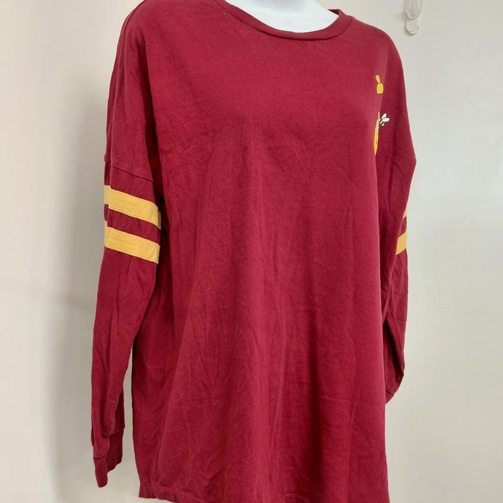 Disney Winnie The Pooh Spirit Jersey Women's Size XSmall Long Sleeve Disney Shirt Red 100% Cotton Size XS / US 0-2 / IT 36-38 - 4 Thumbnail