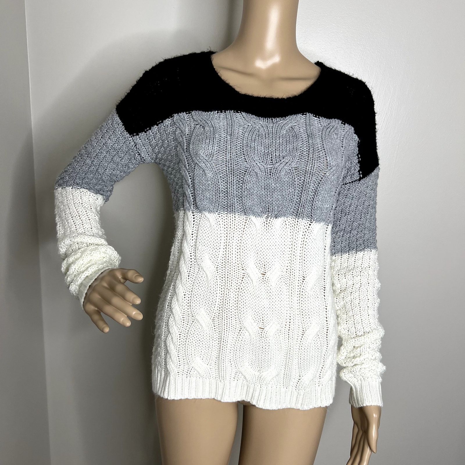 Other SO Color Block Knit Striped Crewneck Sweater Size S / US 4 / IT 40 - 1 Thumbnail