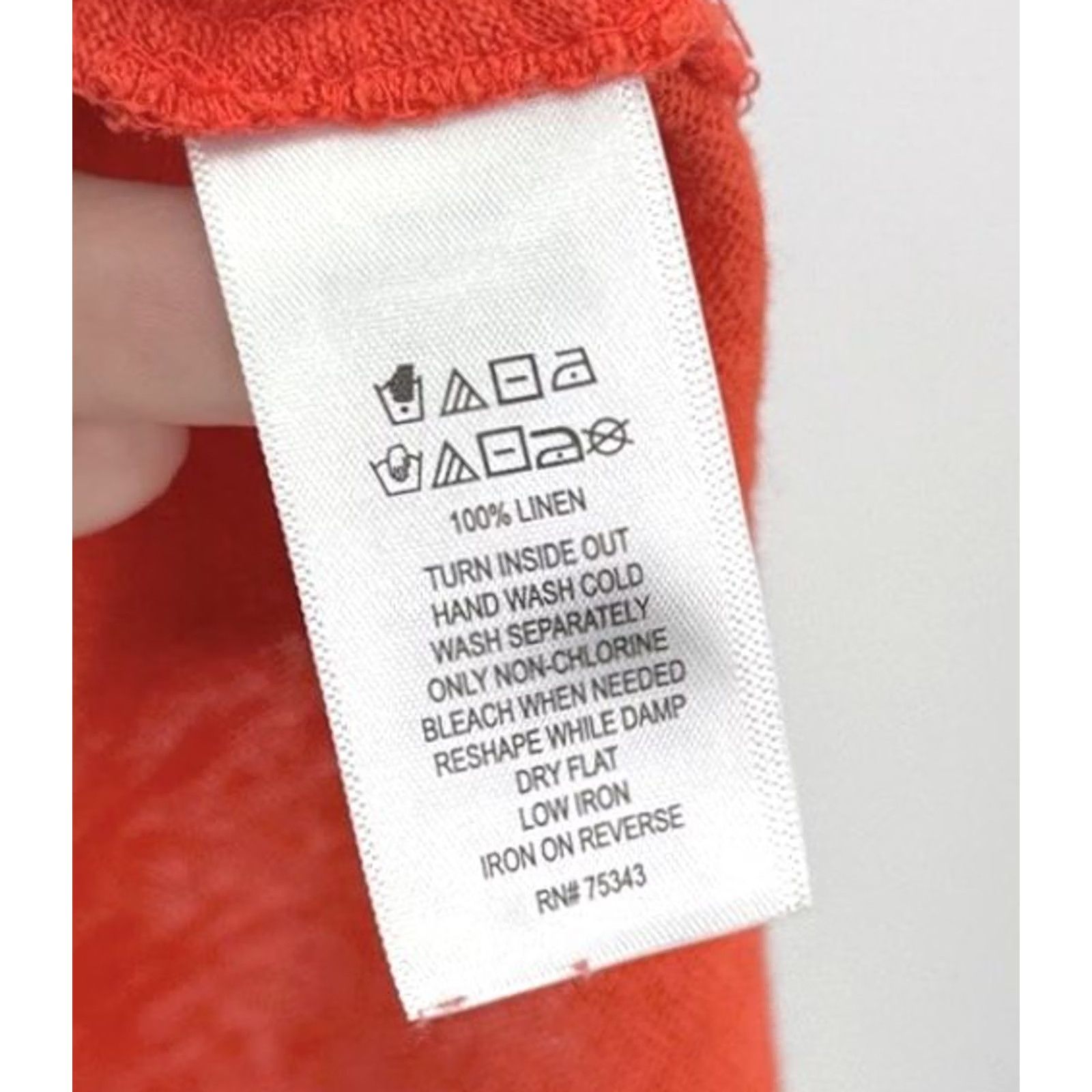 Vintage Tahari Linen Tee Shirt Plus Size 3x Red Orange V-Neck Cropped? Boho Women Size XXL / US 16-18 / IT 52-54 - 7 Thumbnail