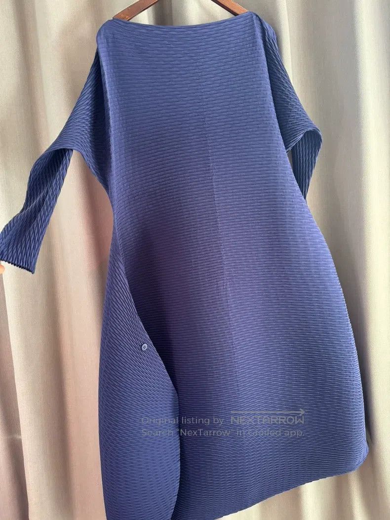 Issey Miyake Issey Miyake Navy Blue Small Fish-Scale Dress Size M / US 6-8 / IT 42-44 - 4 Thumbnail